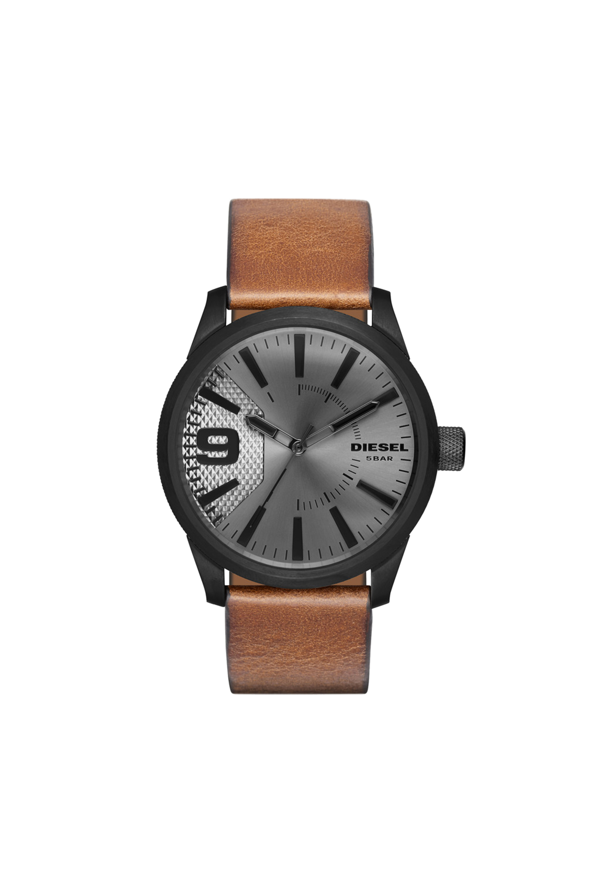 DZ1764 Man: Rasp watch with brown leather strap | Diesel