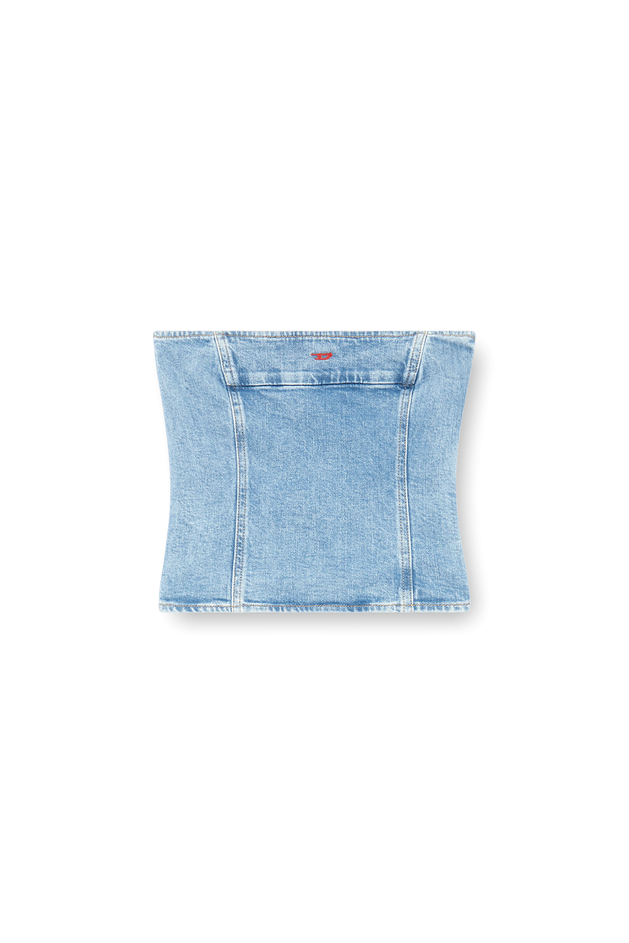 Diesel - DE-VILLE, Female's Tube top in stretch denim in Light Blue - 2