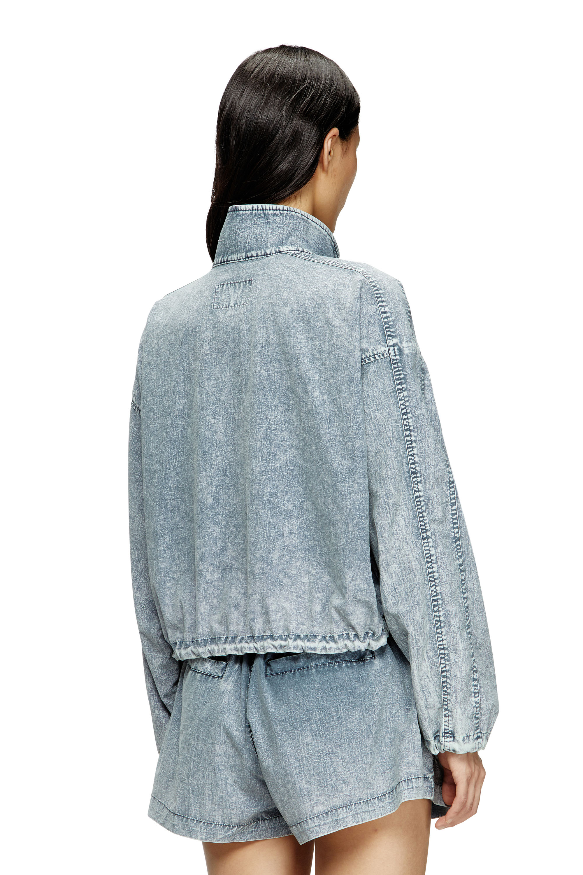 G-LEAM-R1, Light Blue Diesel - G-LEAM-R1, Female's Cropped jacket in recycled nylon taslan in Light Blue - 5