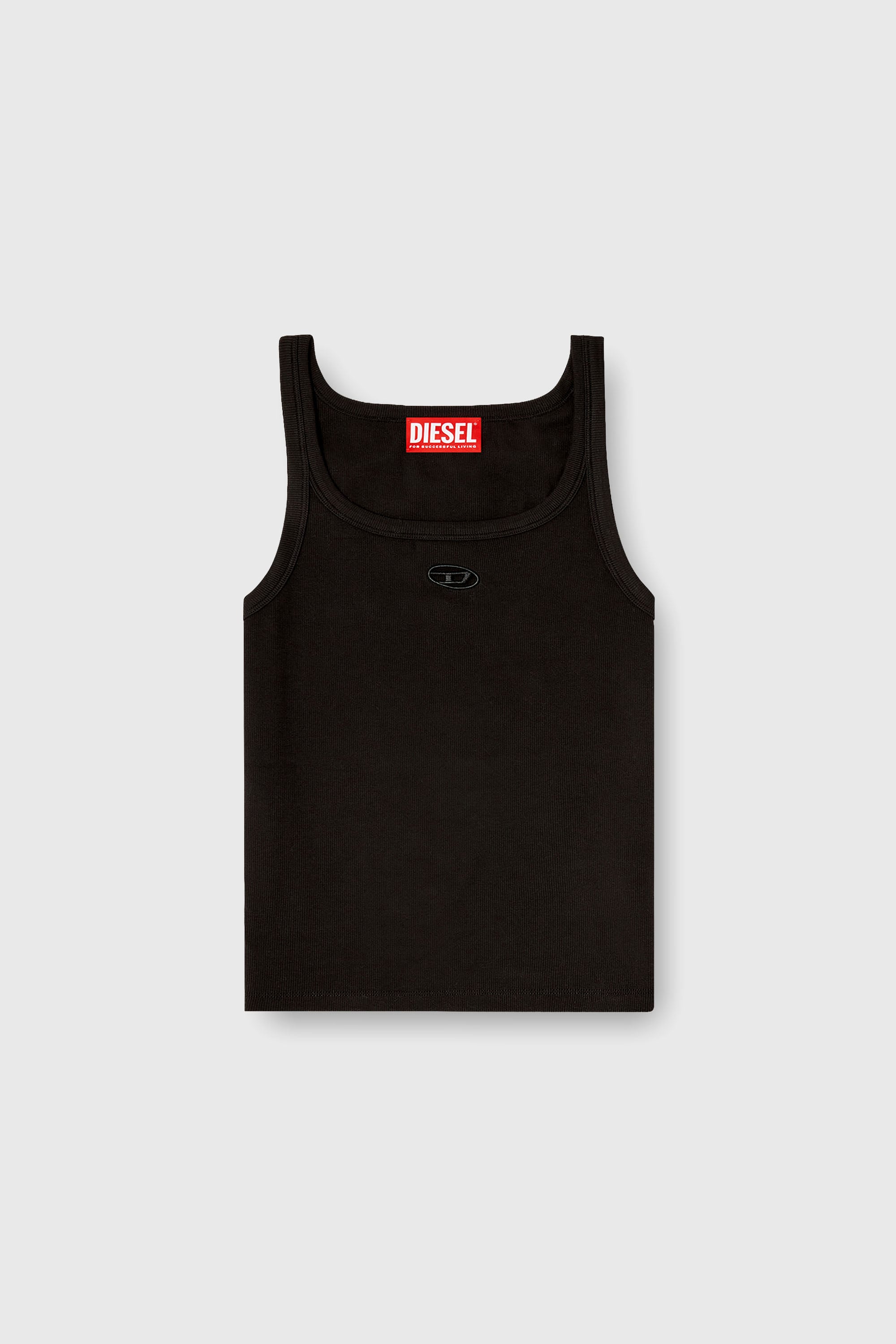 Diesel - T-WIFE-OD, Female's Slim tank top with laser-cut Oval D in Black - 2