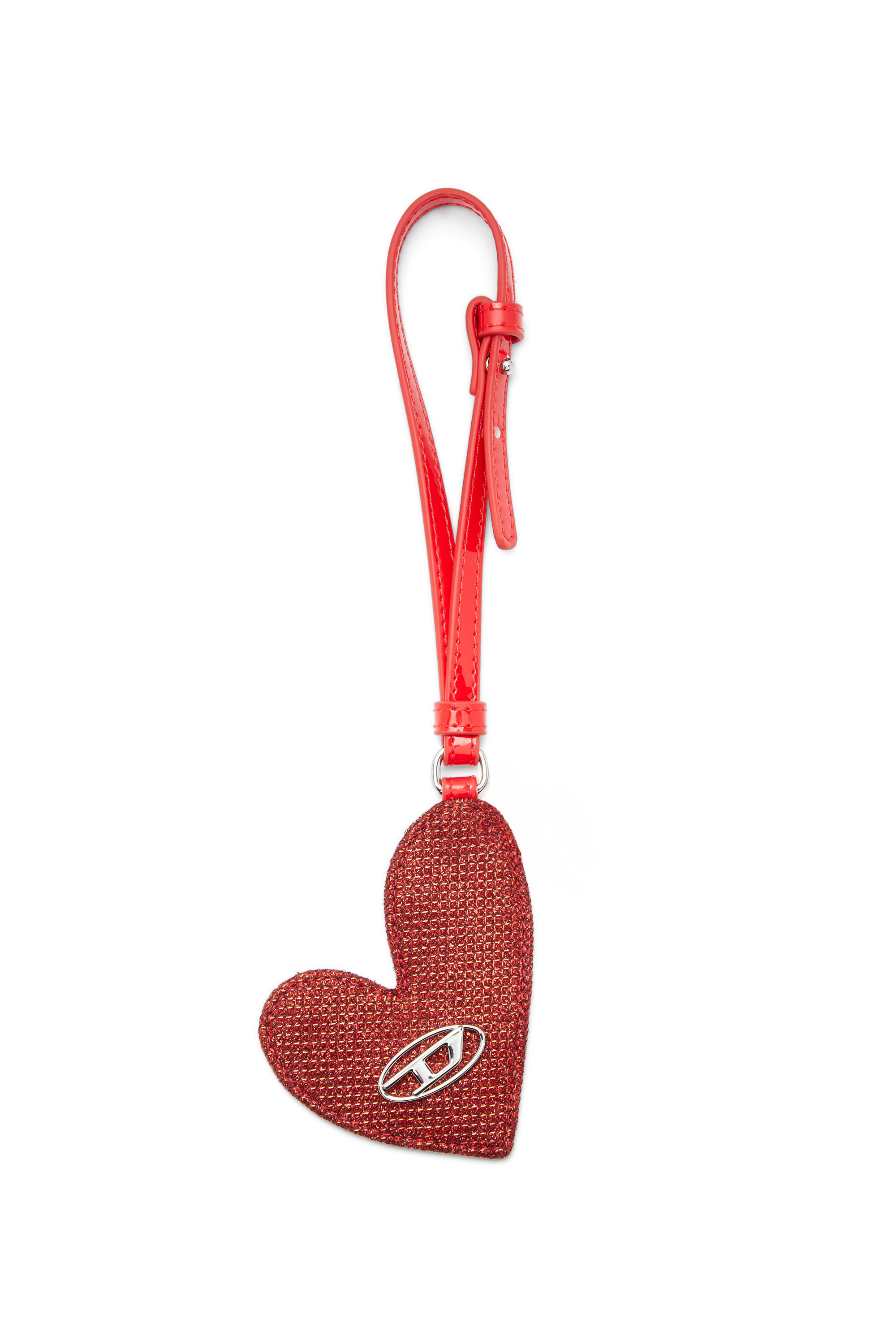 Diesel - PLAY MIRROR, Female's Heart charm with logo in metal in Red - 1