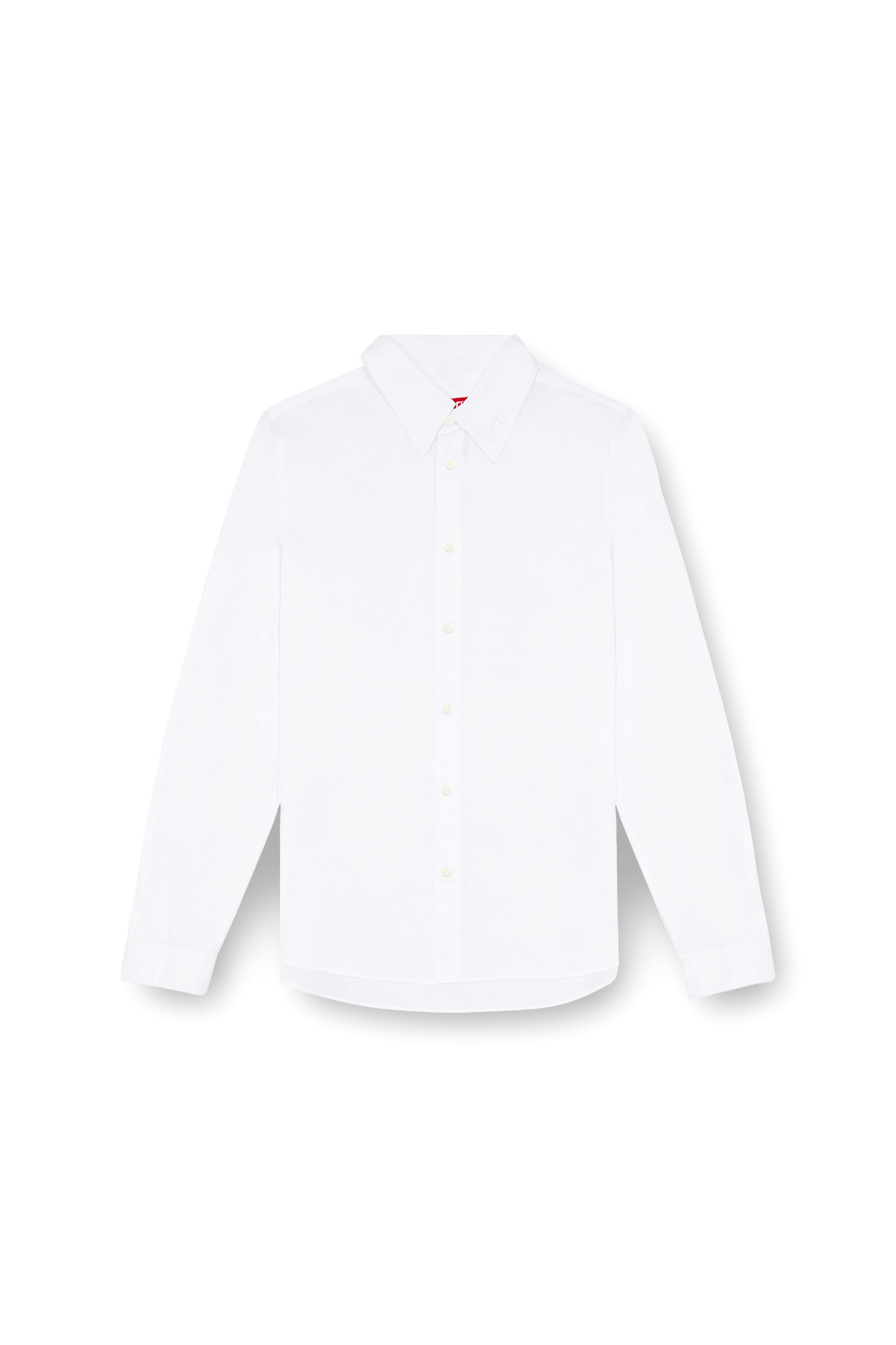 Diesel - S-FITTY-A, Male's Formal shirt with logo-embroidered collar in White - 2