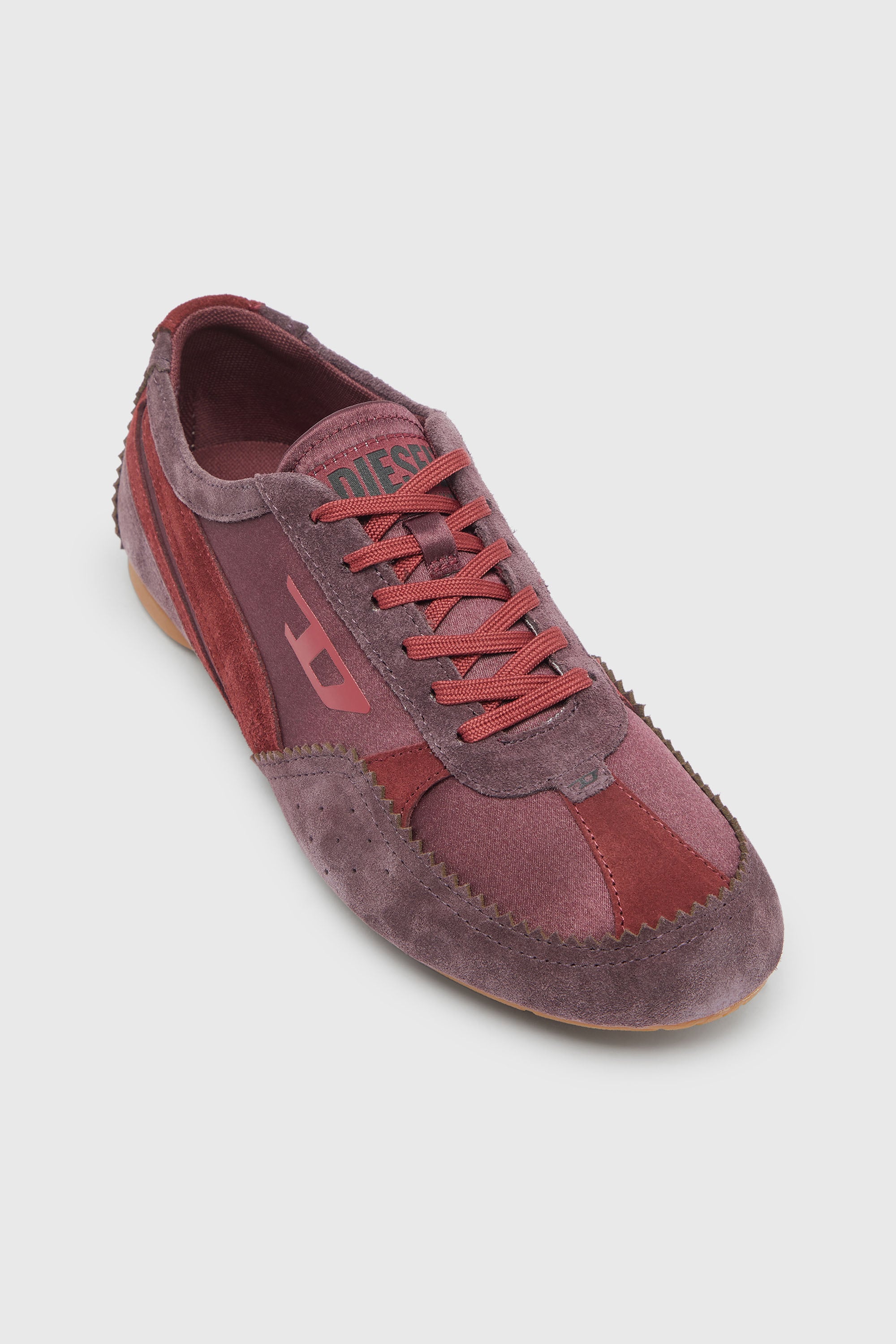 Diesel - D-MILE LOW II W, D-Mile- Zapatillas con superposiciones de ante Mujer in Rojo - 6