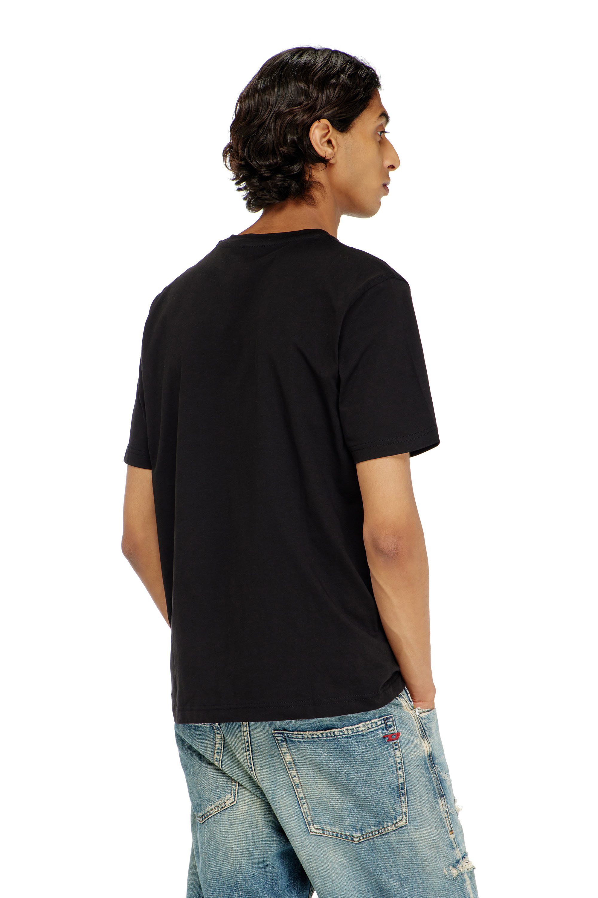 Diesel - T-ADJUST-AA8, Man's Cotton T-shirt with chest logo motif in Black - 4