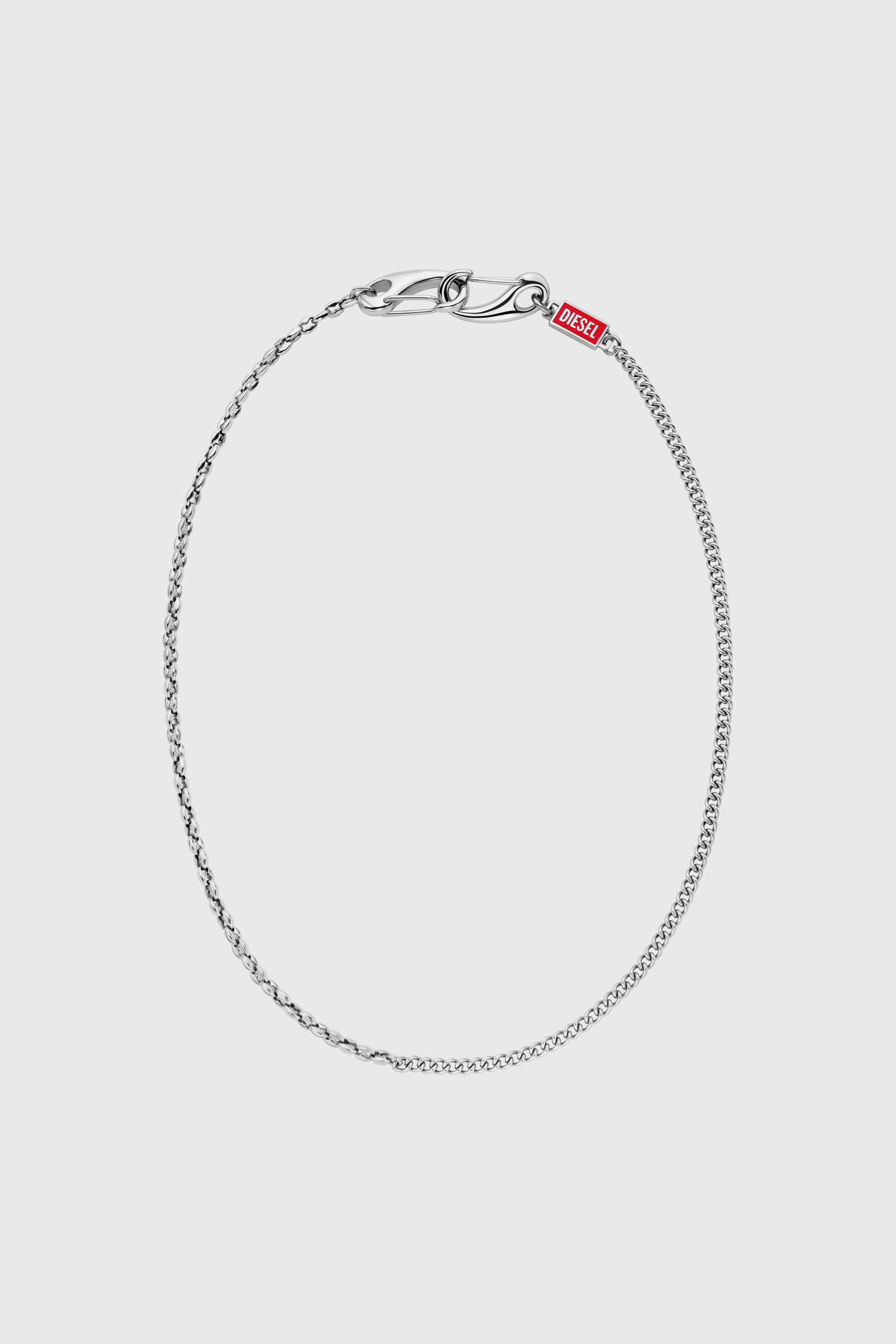 Diesel - DX1695040 JEWELLERY, Collar de cadena de acero inoxidable multiuso Unisex in Plateado - 1