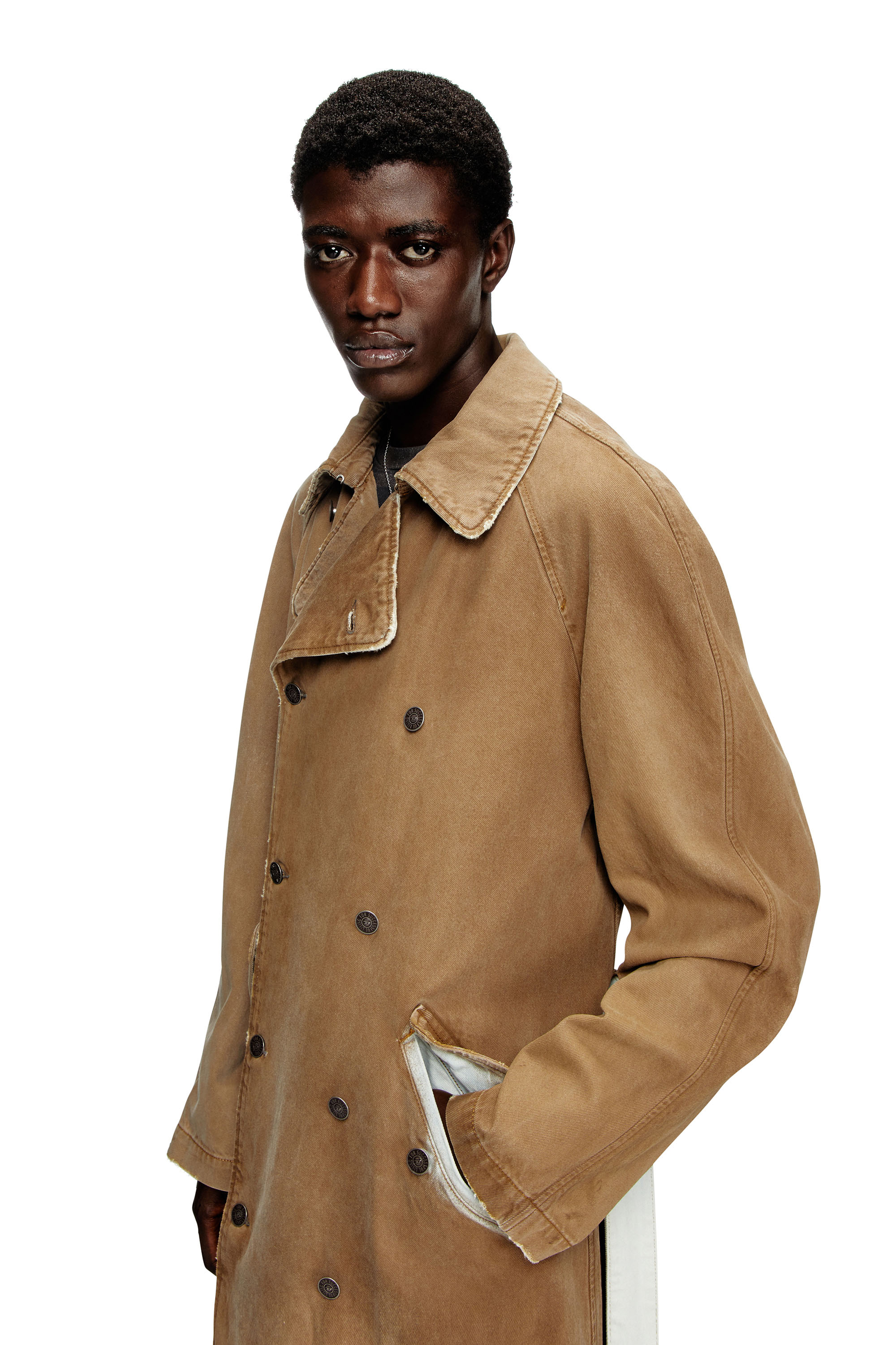 M1399 DIESEL デニム トレンチコート サイズS Women's Trench coat in overdirt denim | Brown | Diesel