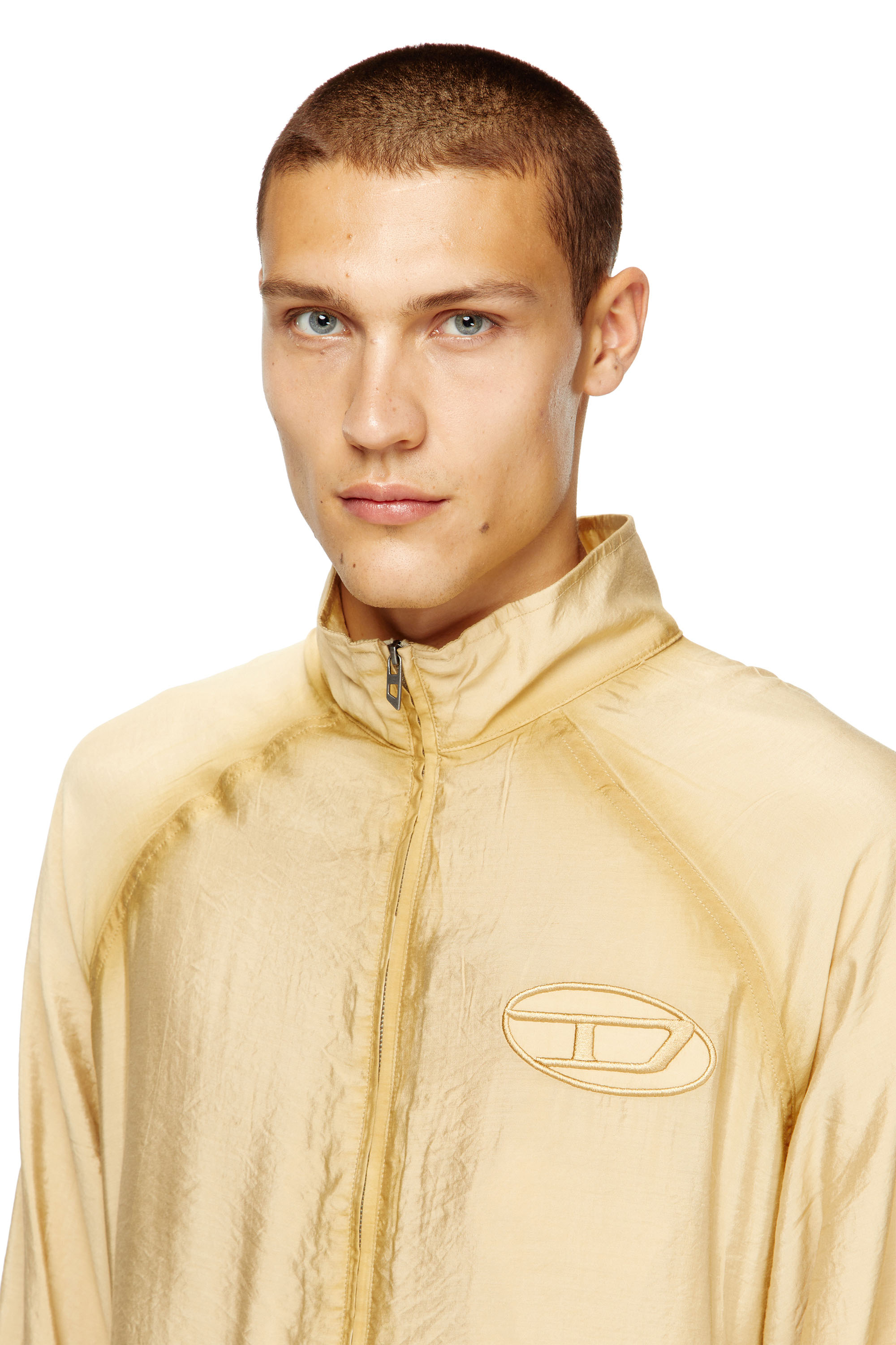 Diesel - J-HENRI-SOUVENIR, Veste de survêtement brodée style souvenir Homme in Beige - 4