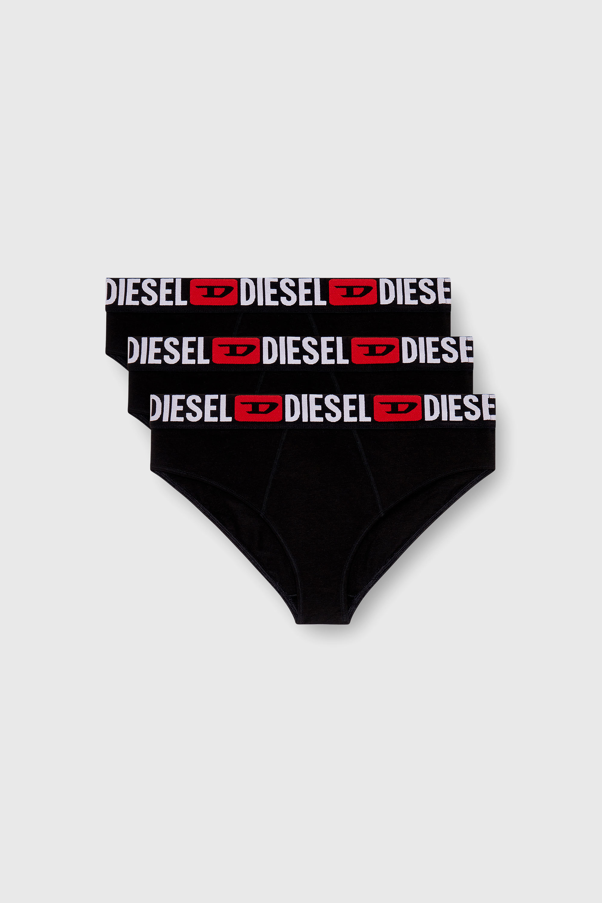 Diesel - UFPN-BLANCA-R-THREEPACK, Paquete de tres bragas en canal&eacute; con cintura alta Mujer in Negro - 2