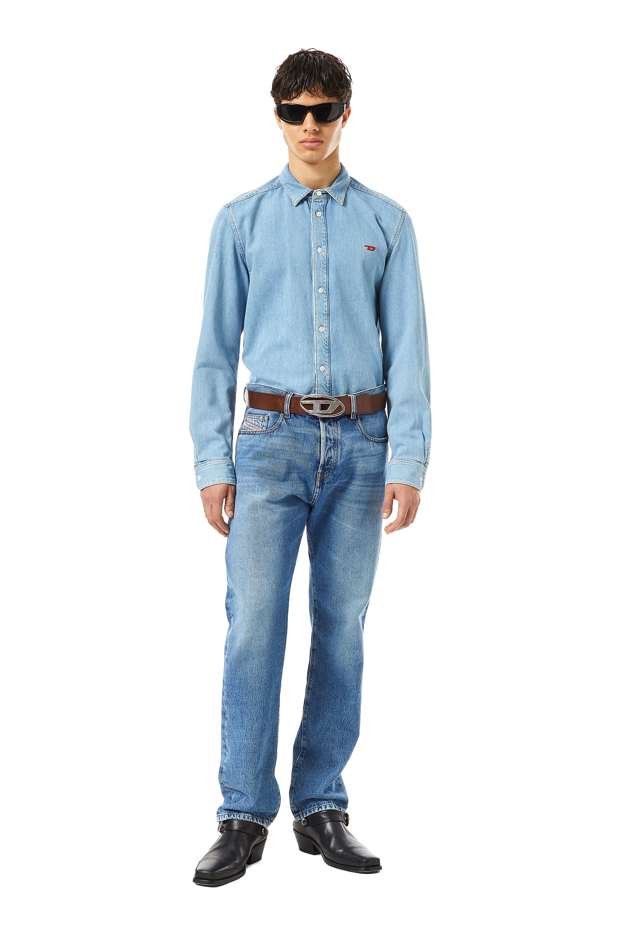 Diesel - Straight Jeans 2020 D-Viker 09C15 Homme, Bleu Clair - Image 1