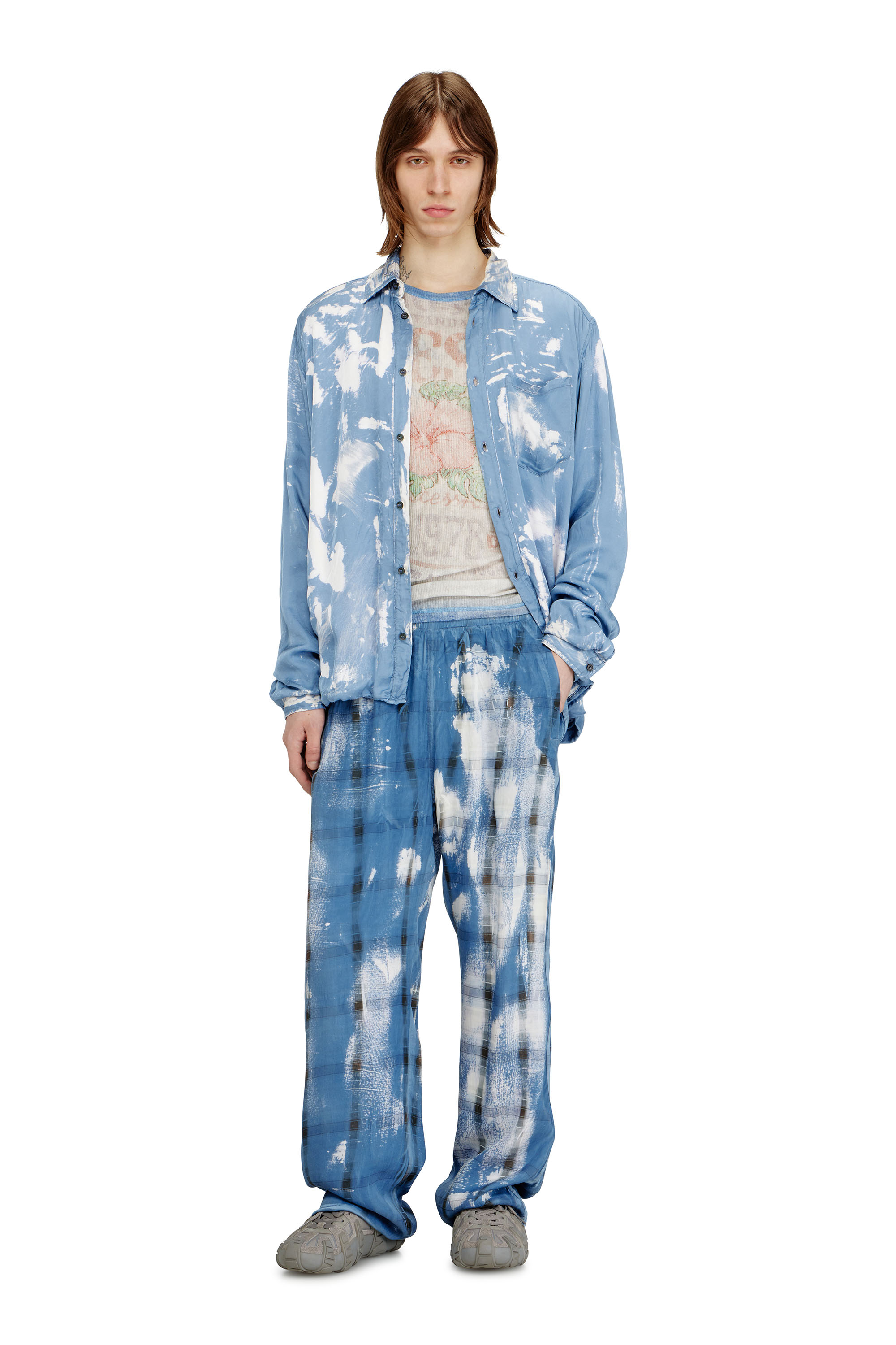 Diesel - S-RAMON-PLAIN, Man's Shirt with X-ray effect in Light Blue - 2