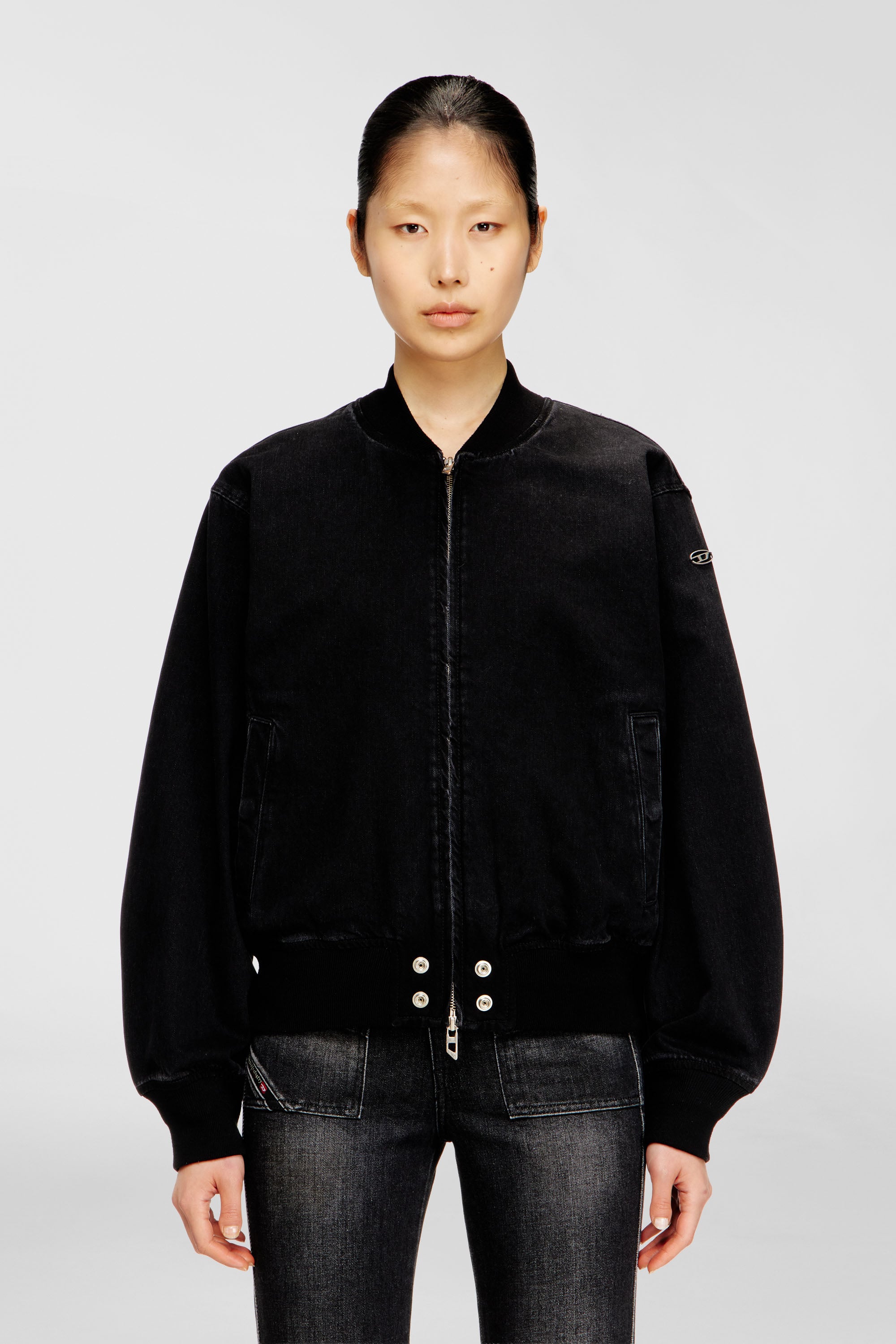 Diesel - D-GUZ, Chaqueta bomber en denim Unisex in Negro - 1