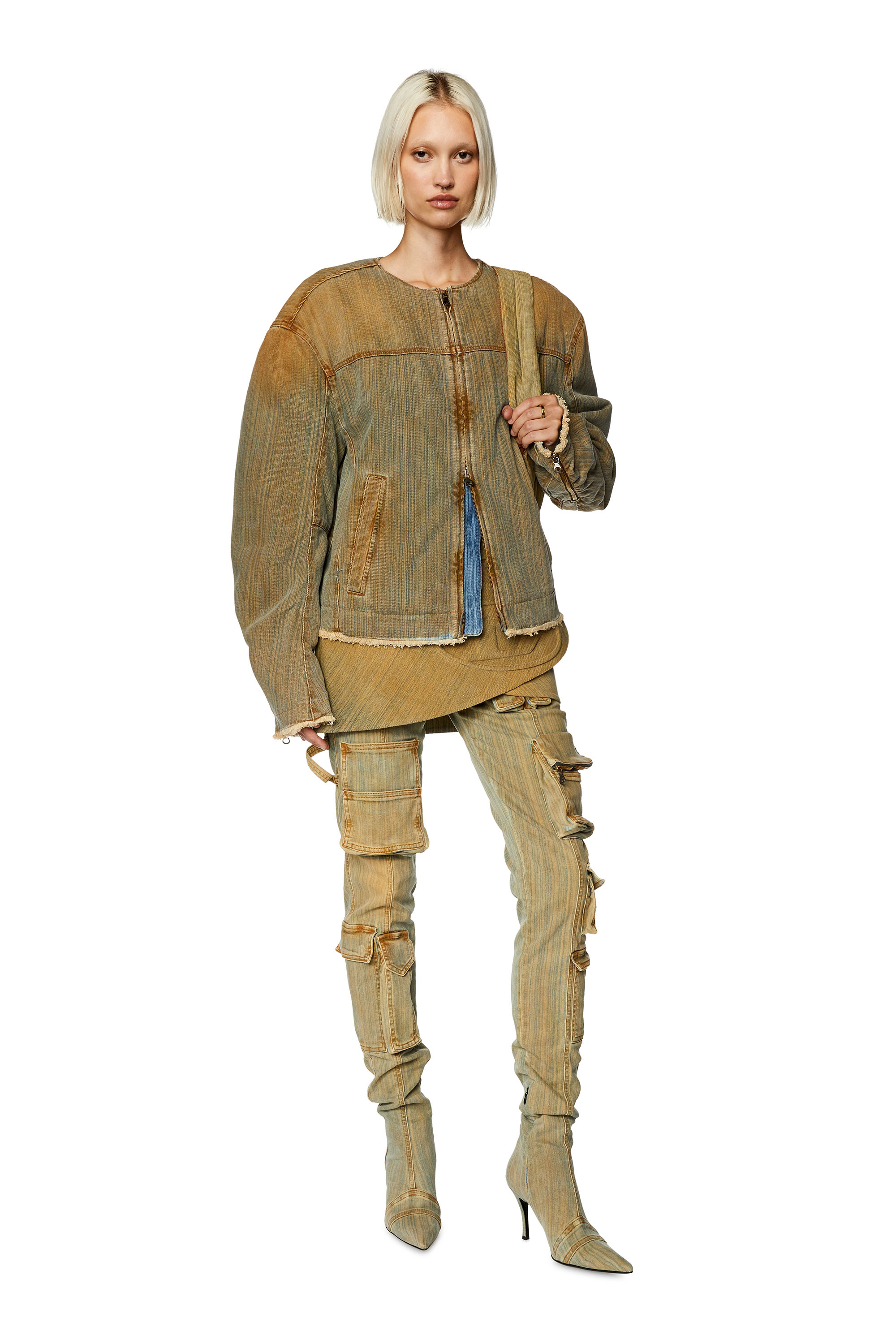 Diesel - Woman's Skinny Jeans 1984 Slandy-High 068JR, Blue/Beige - 4