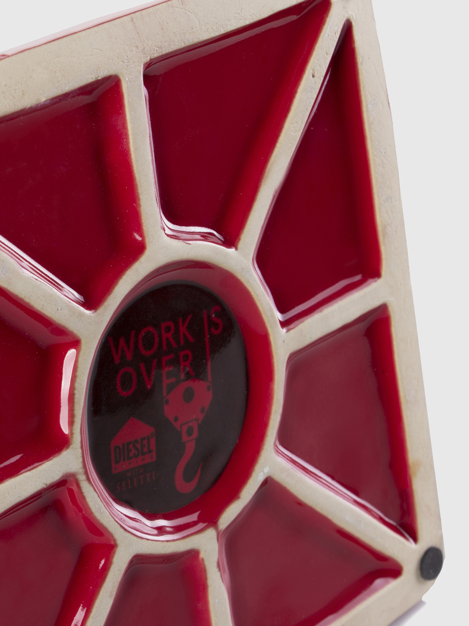 Diesel - 11055 WORK IS OVER, Unisex's Red stoneware vase cone in Fire Red - 3