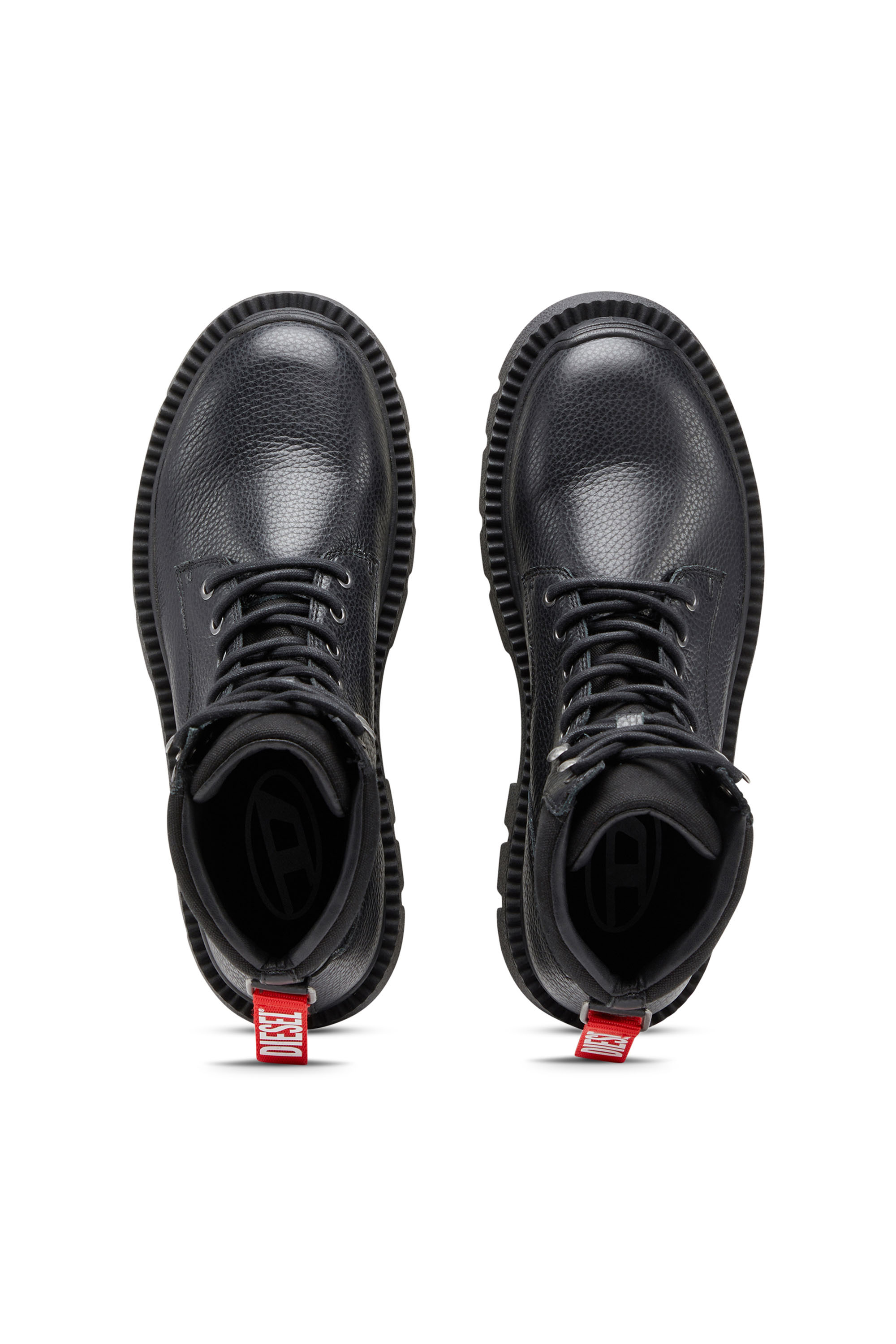 Men's D-Troit BT - Lace-up boots with Diesel tape tag | Black | Diesel
