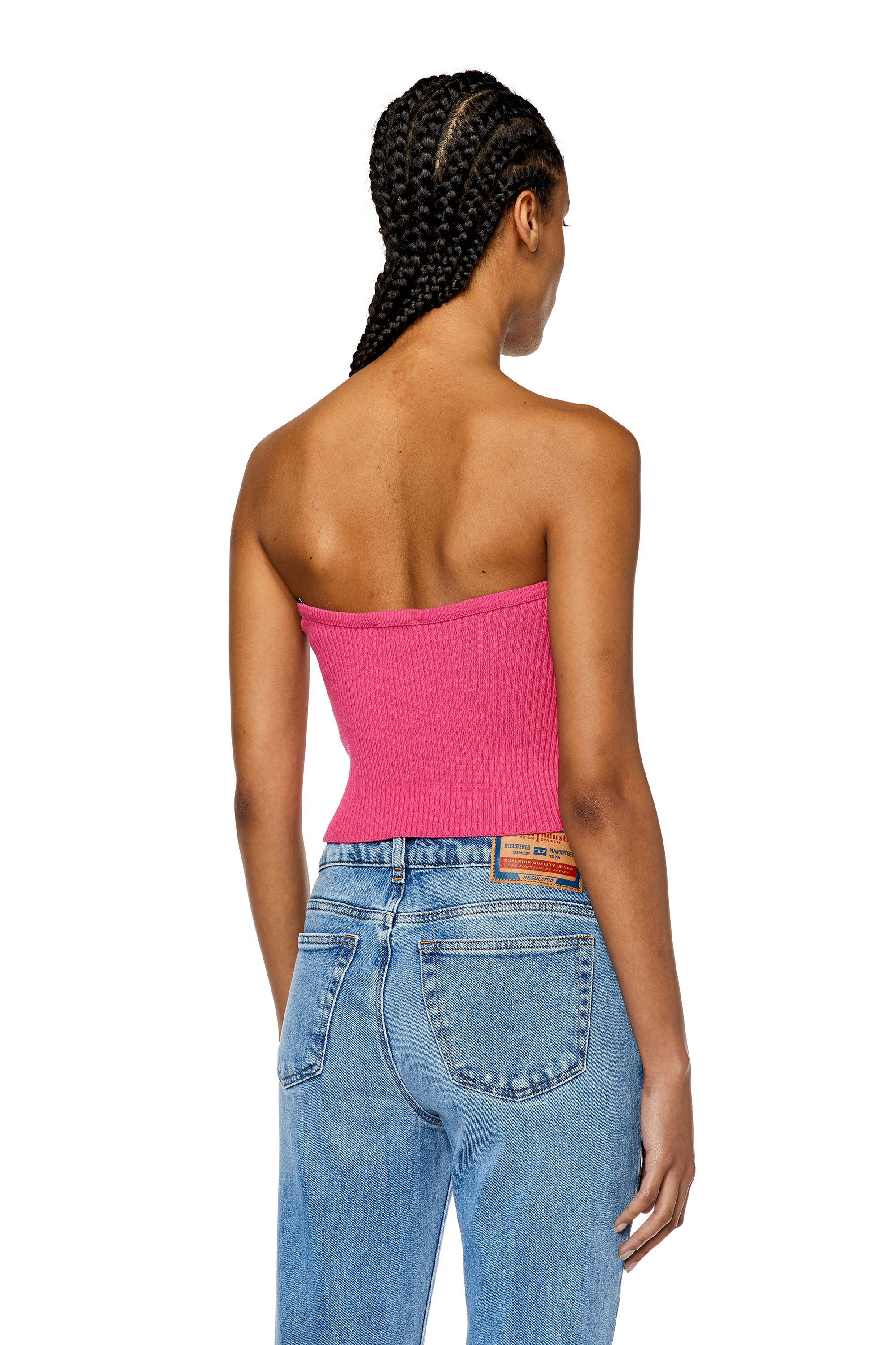 Women's Bandeau top with oval D plaque | Pink | Diesel