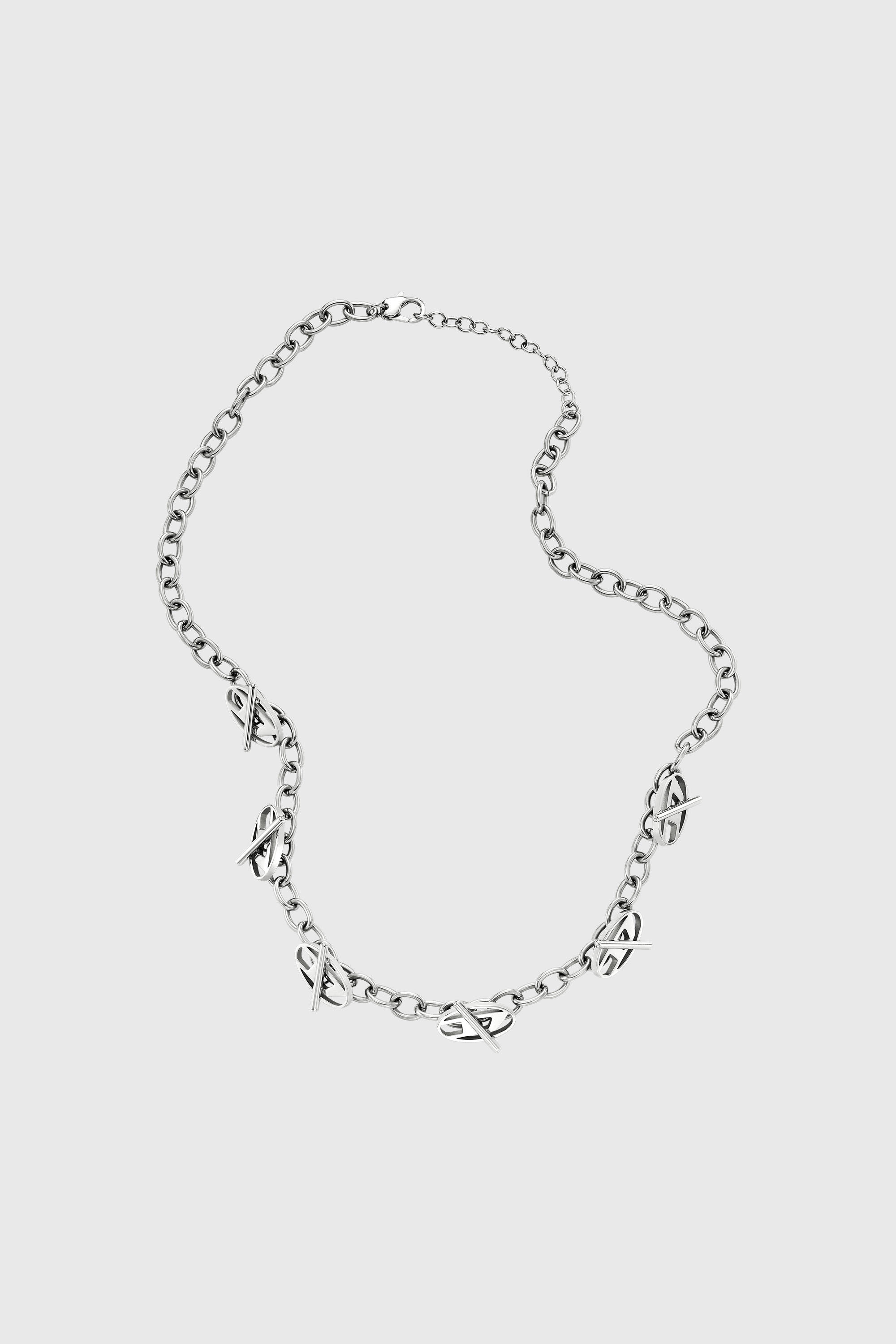 Women's Oval D Logo Chain Necklace | Silver | Diesel {{Country}}