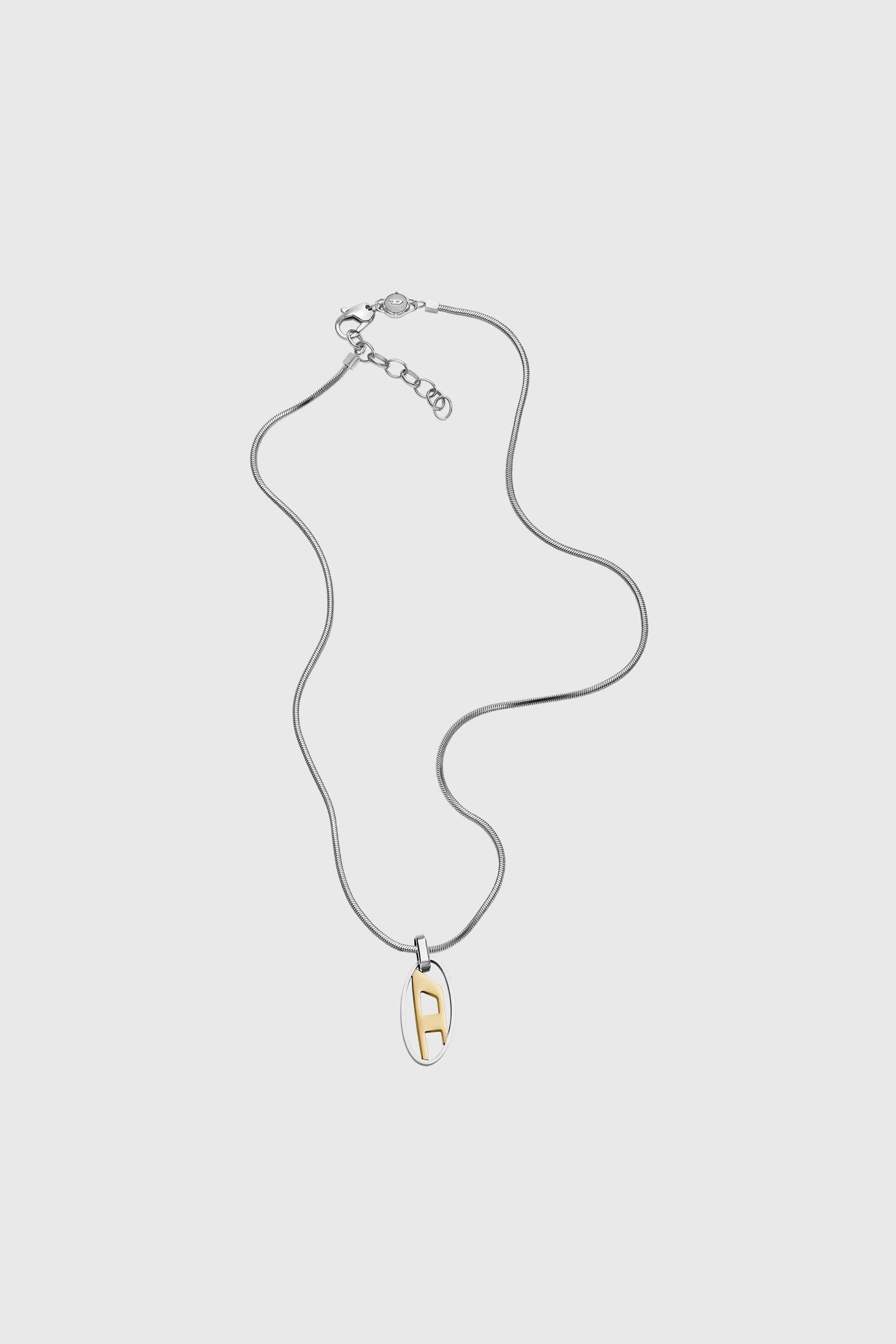 Diesel - DX1421, Unisex's Two-Tone Stainless Steel Pendant Necklace in Silver - 1