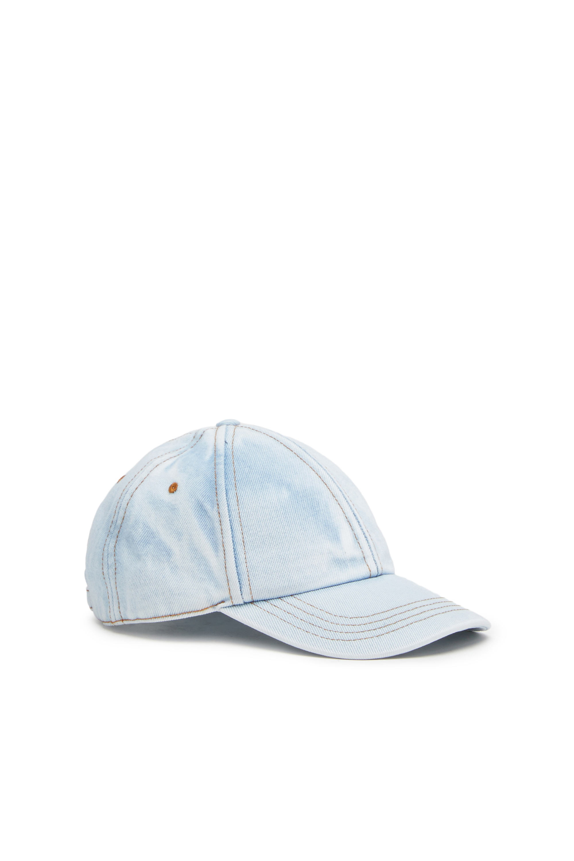 Diesel - C-LIB-3, Man's Baseball cap in denim in Light Blue - 1