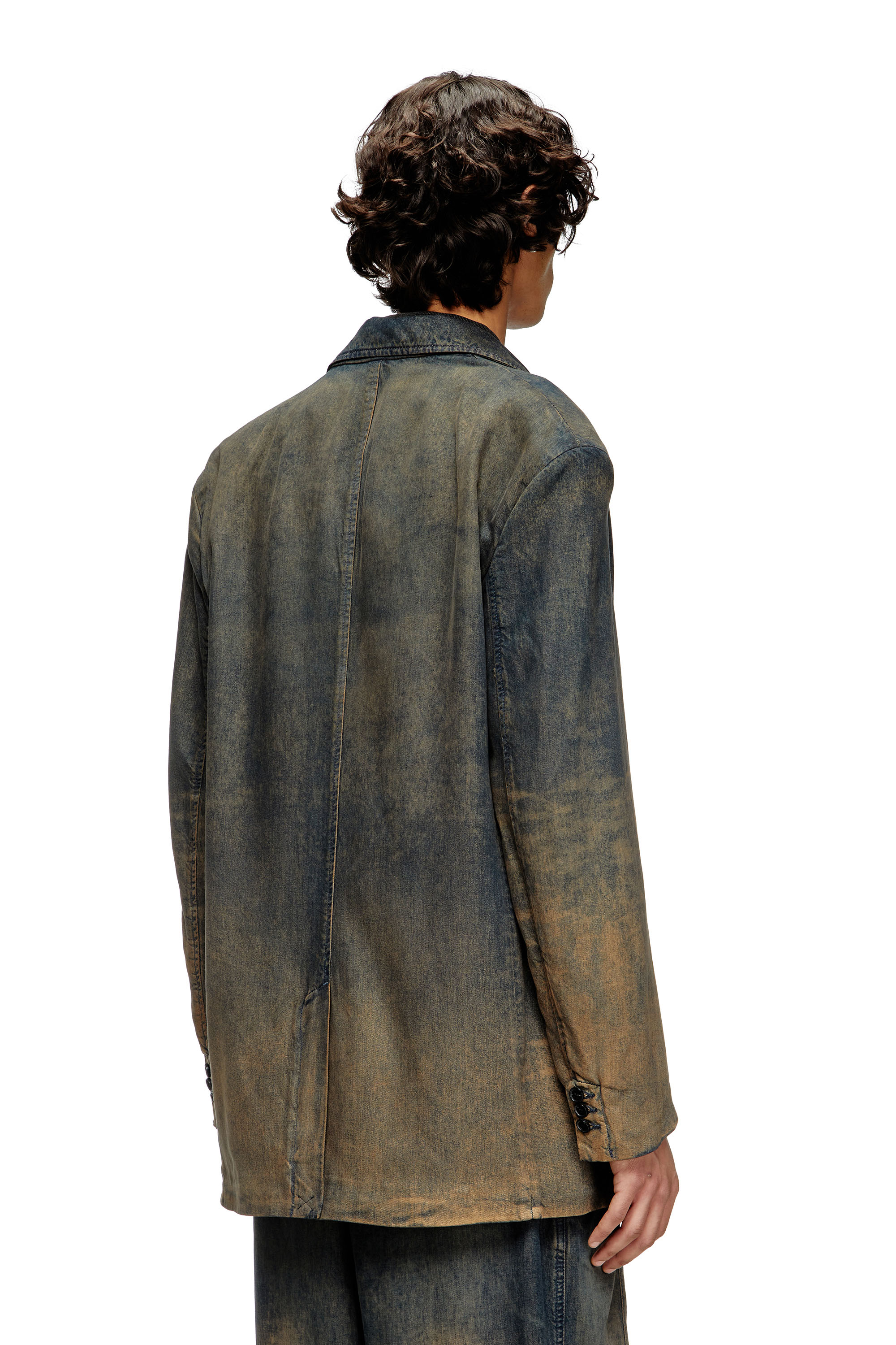 Diesel - D-REG-S, Unisex's Blazer in fluid shaded denim in Dark Blue - 5