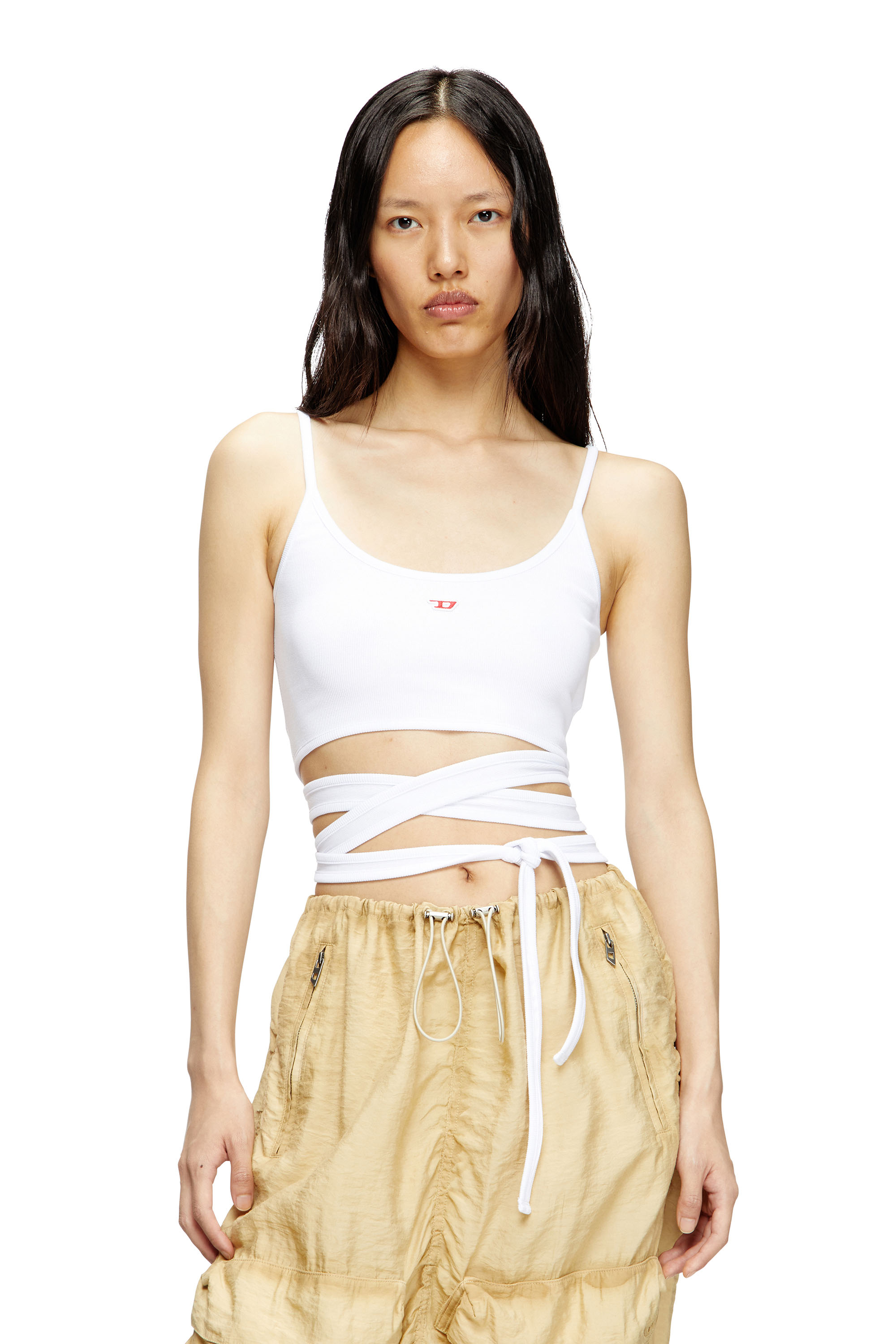 Diesel - T-LEYA-TAIL, Female's Vest top with wrap ties in White - 3