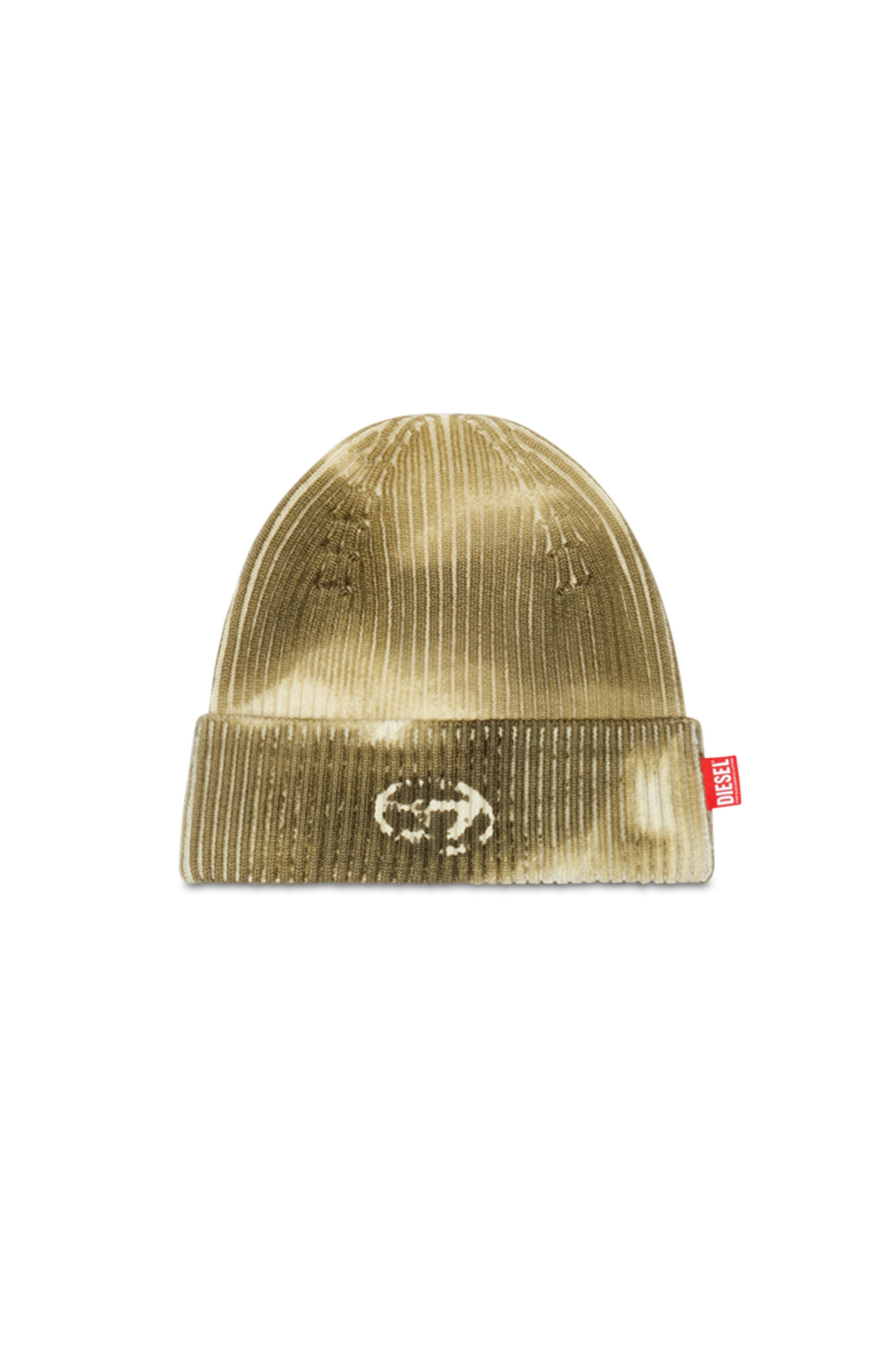 Wool beanie with camo print