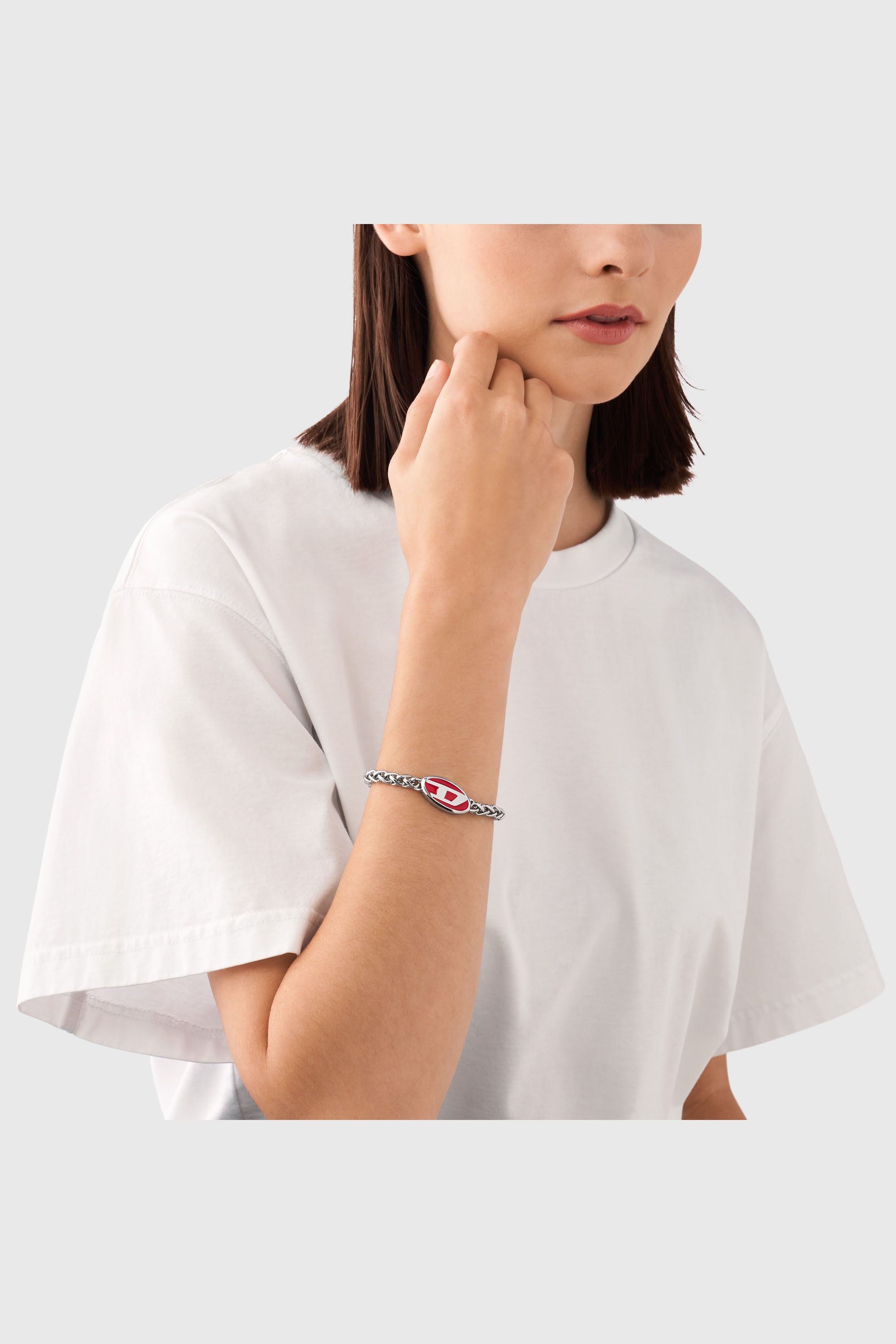 Diesel - DX1445, Bracelet cha&icirc;ne en acier inoxydable Mixte in Gris argent&eacute; - 3