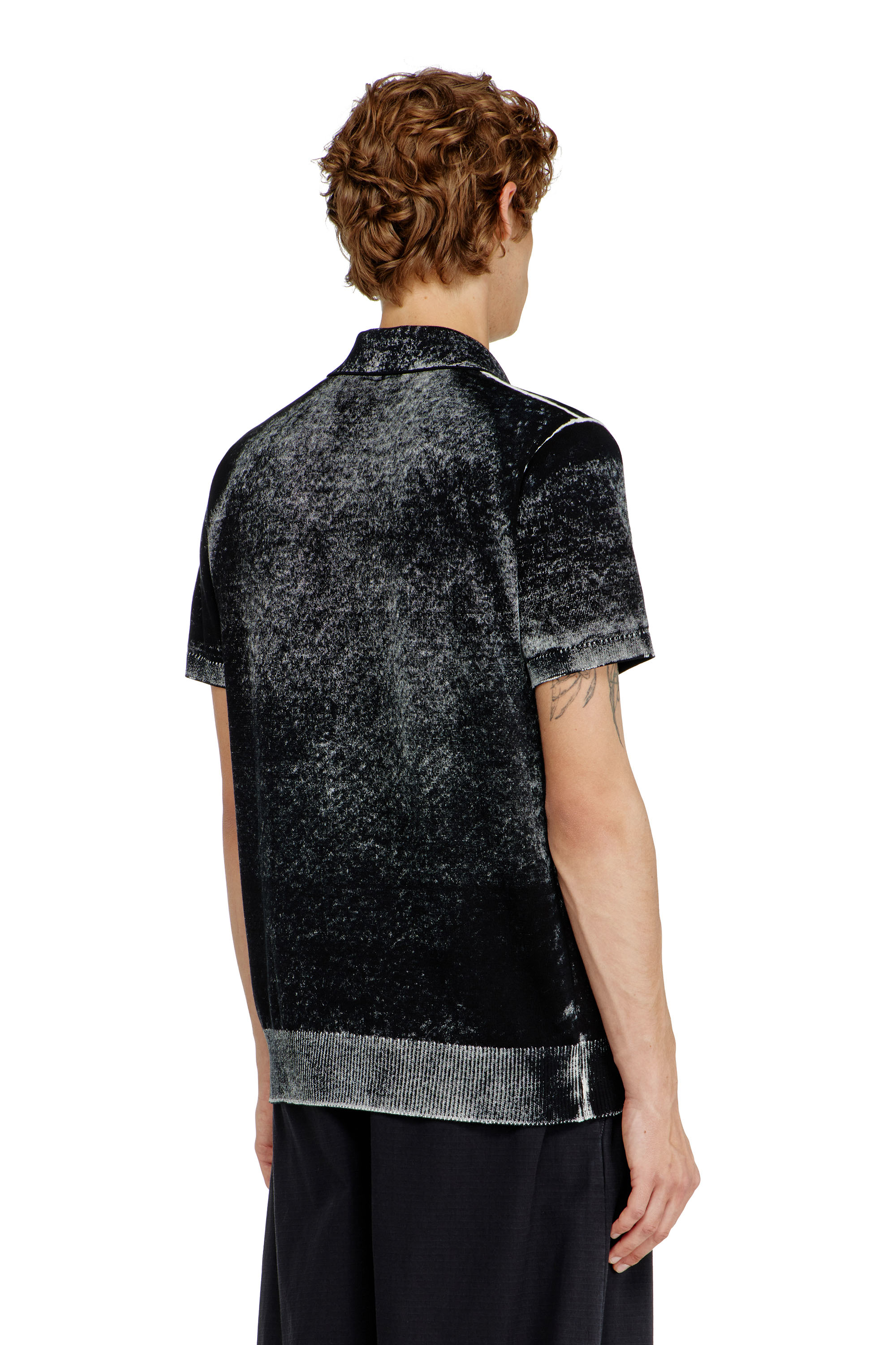 Diesel - K-LAWRIE, Male's Knit polo shirt with faded reverse print in null - 4