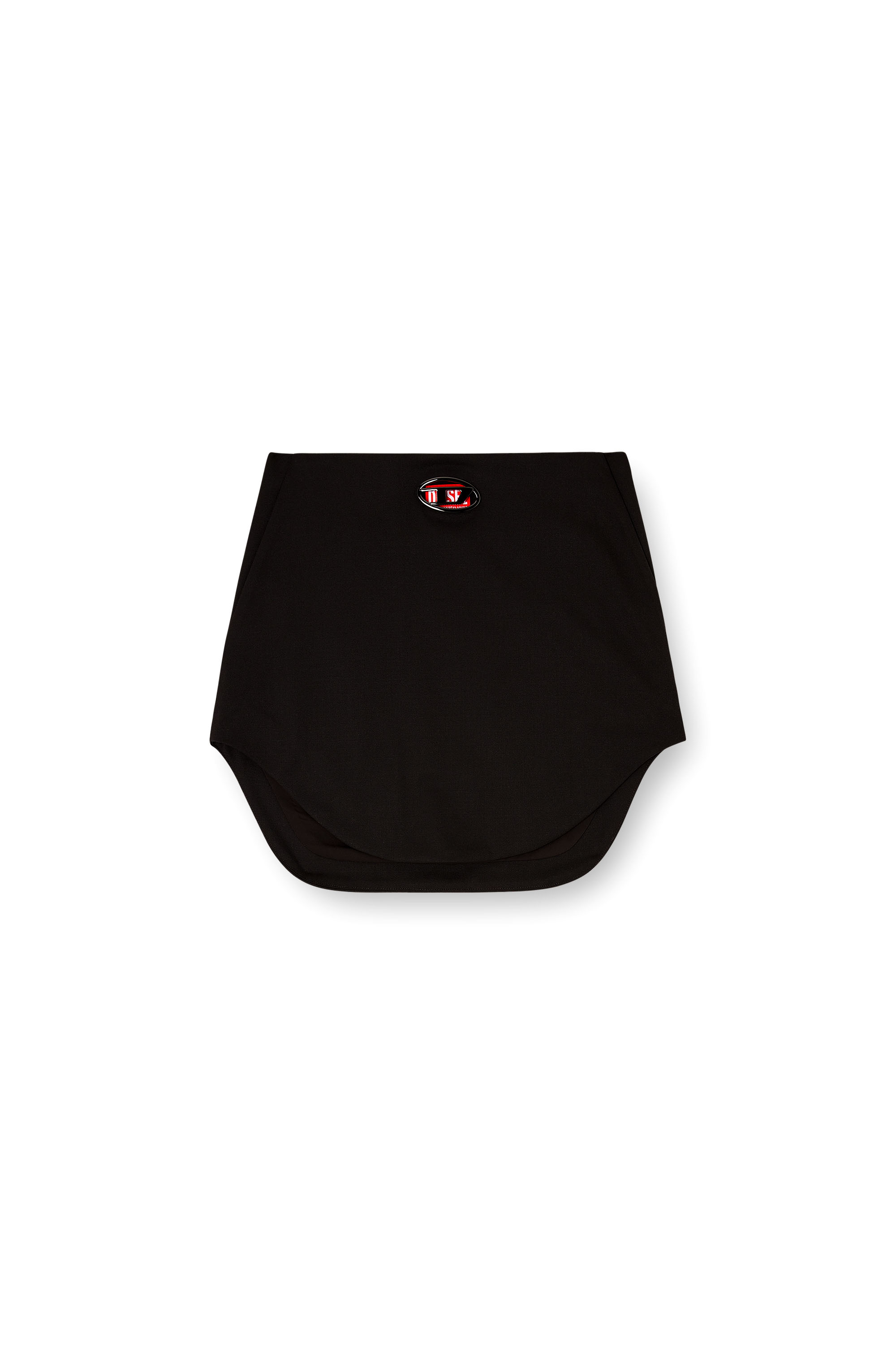 Diesel - O-LIVERY, Female's Wool-blend mini skirt with Oval D plaque in Black - 2