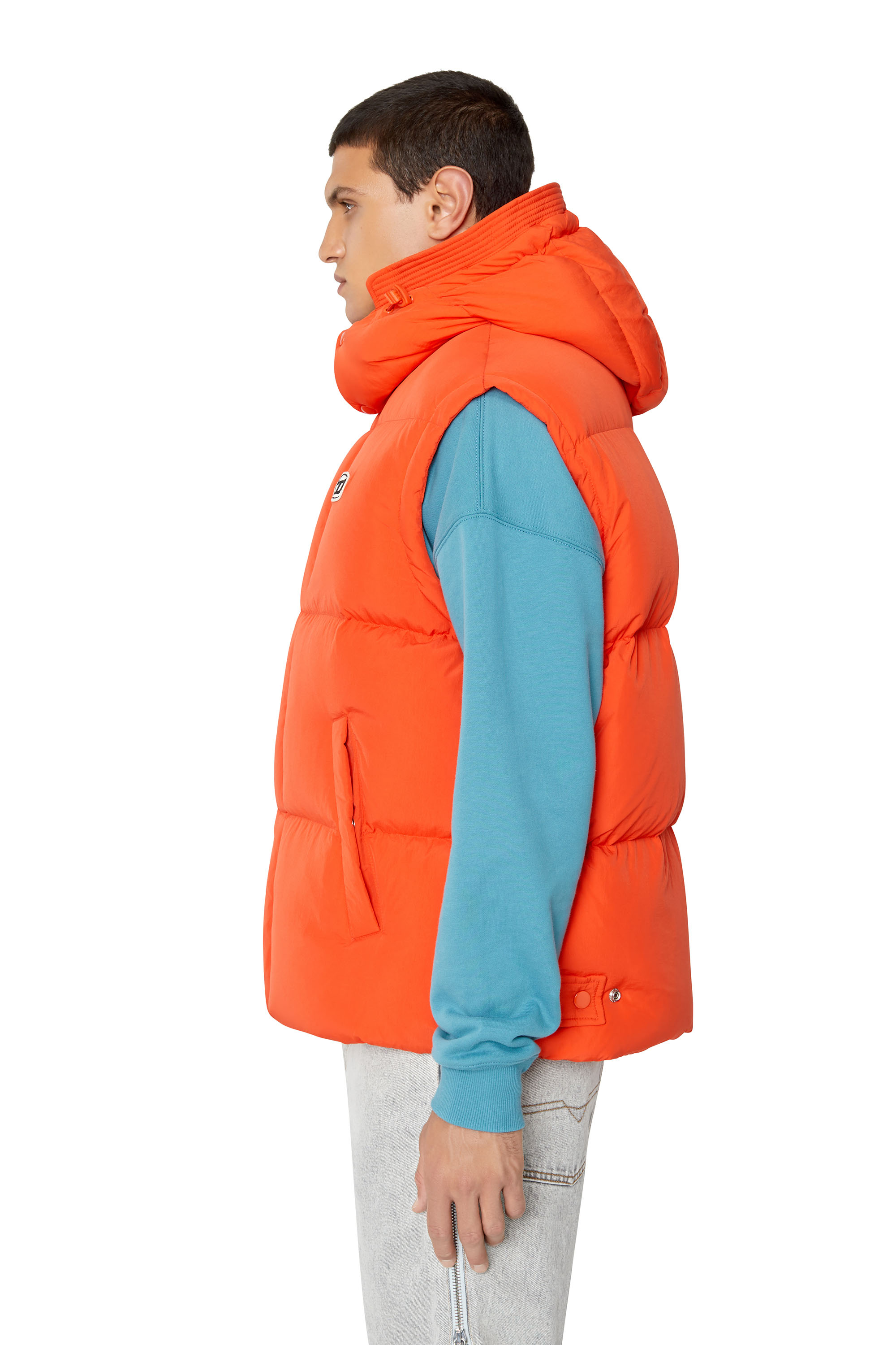 ジャケット・アウター DIESEL Down Vest 22AW Men's Hooded puffer vest in shiny ripstop | Multicolor | Diesel