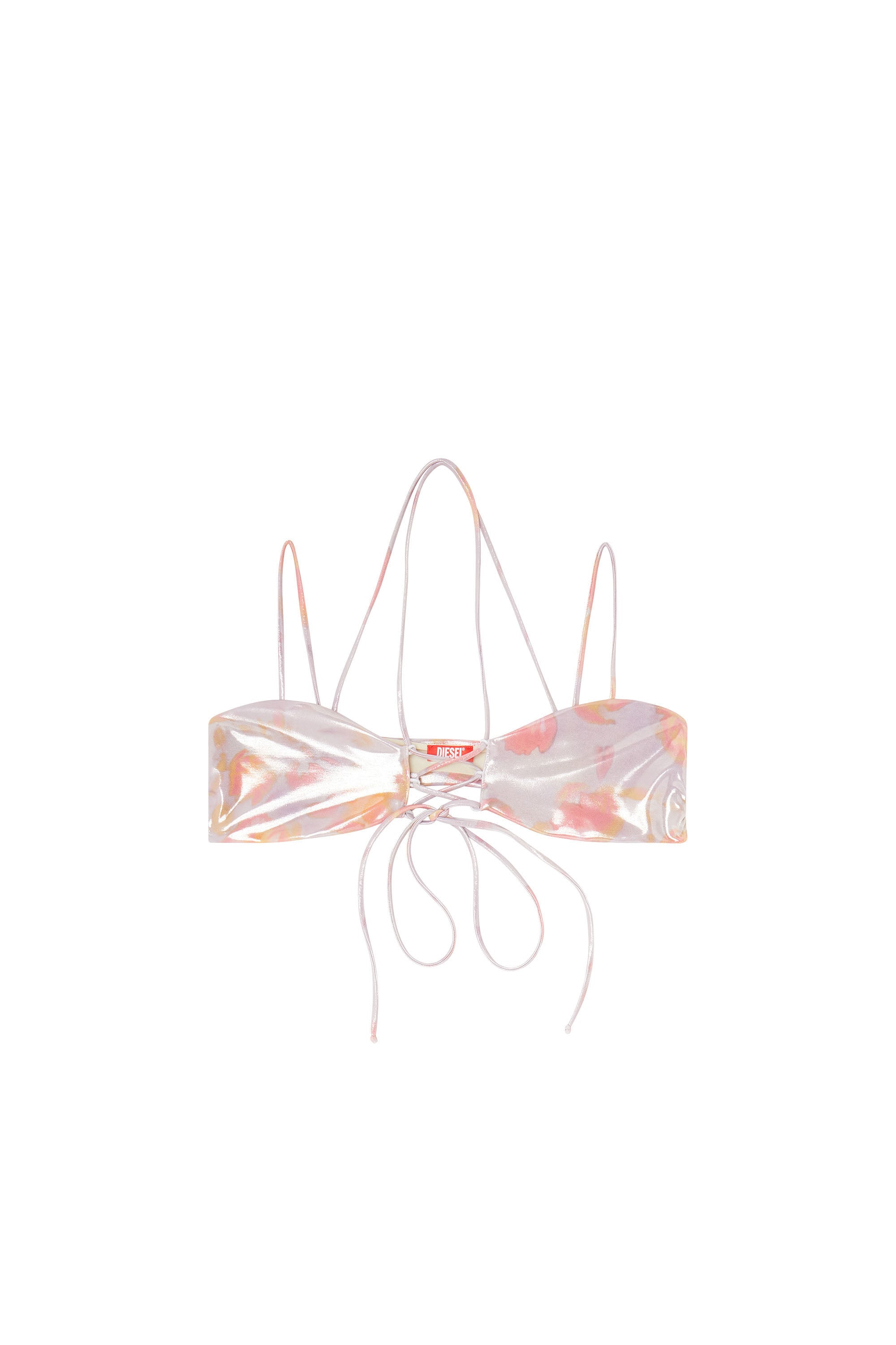 Diesel - NADINE-UTLT, Female's Strappy metallic bikini top with floral print in Lilac - 4