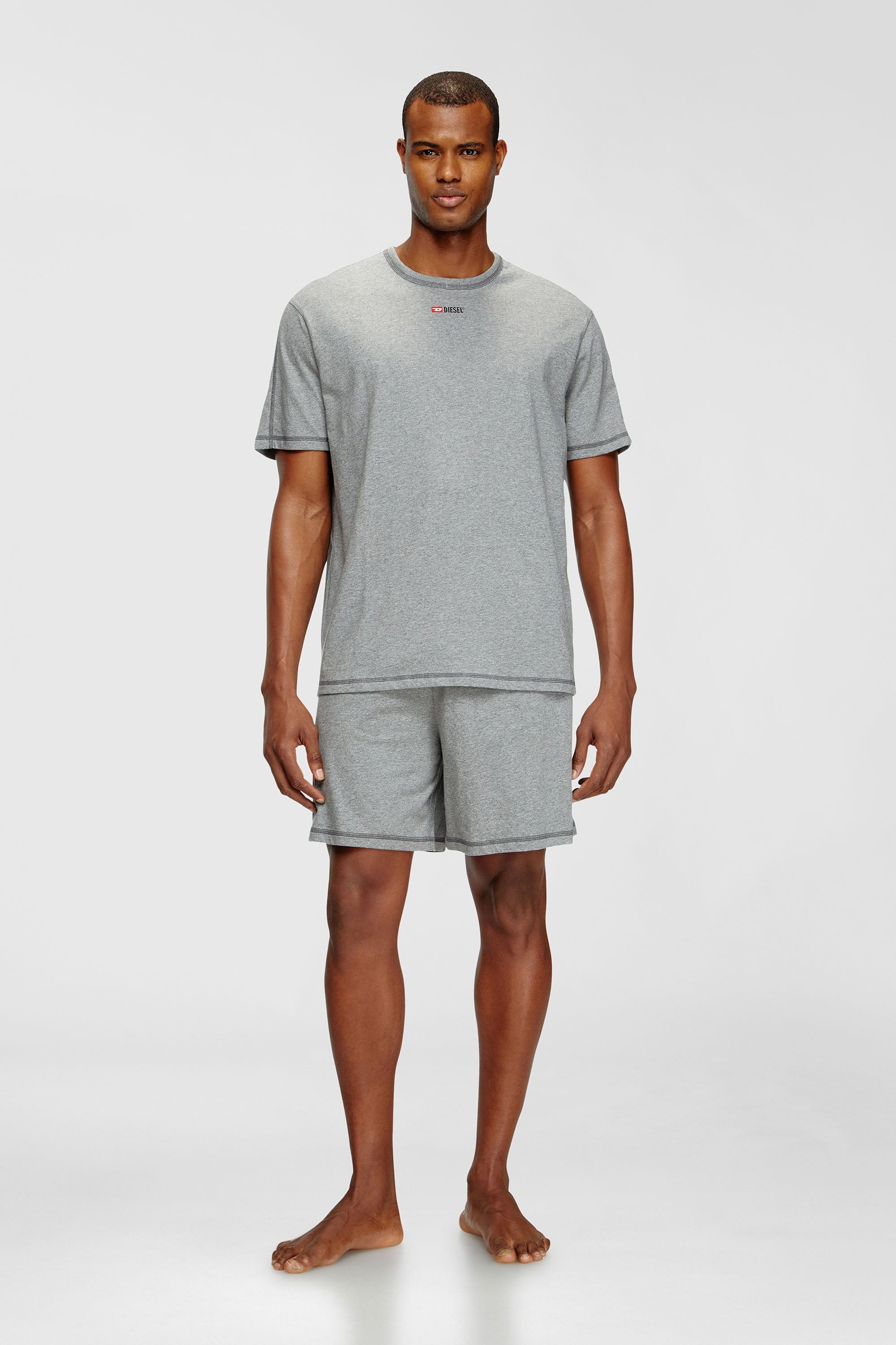 Diesel - SET-ADAM-D-CORE, Man's Short Pajamas set in cotton jersey in Grey - 1