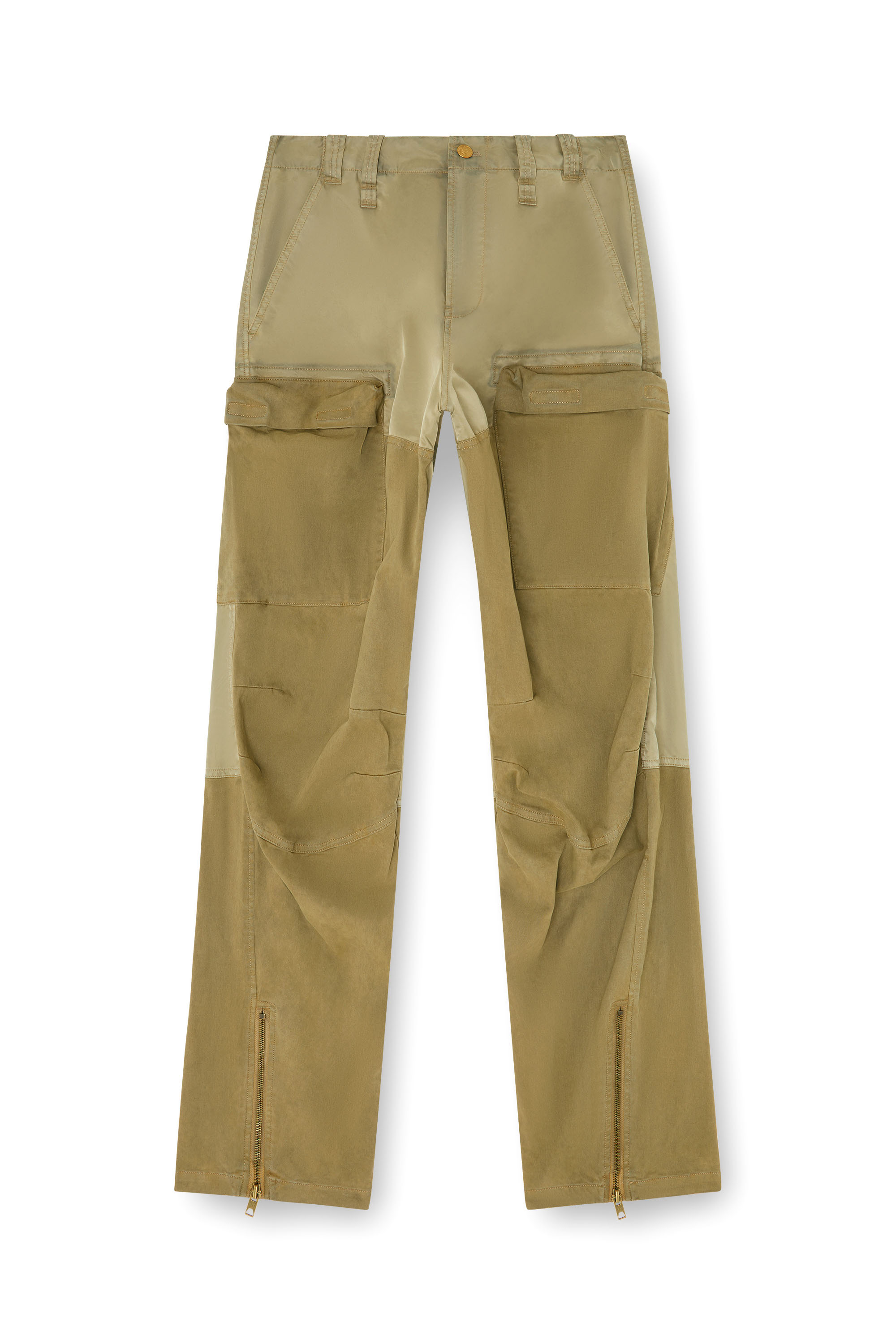 Diesel - P-ARKER, Pantalones cargo de algod&oacute;n y nailon Mujer in Verde - 3