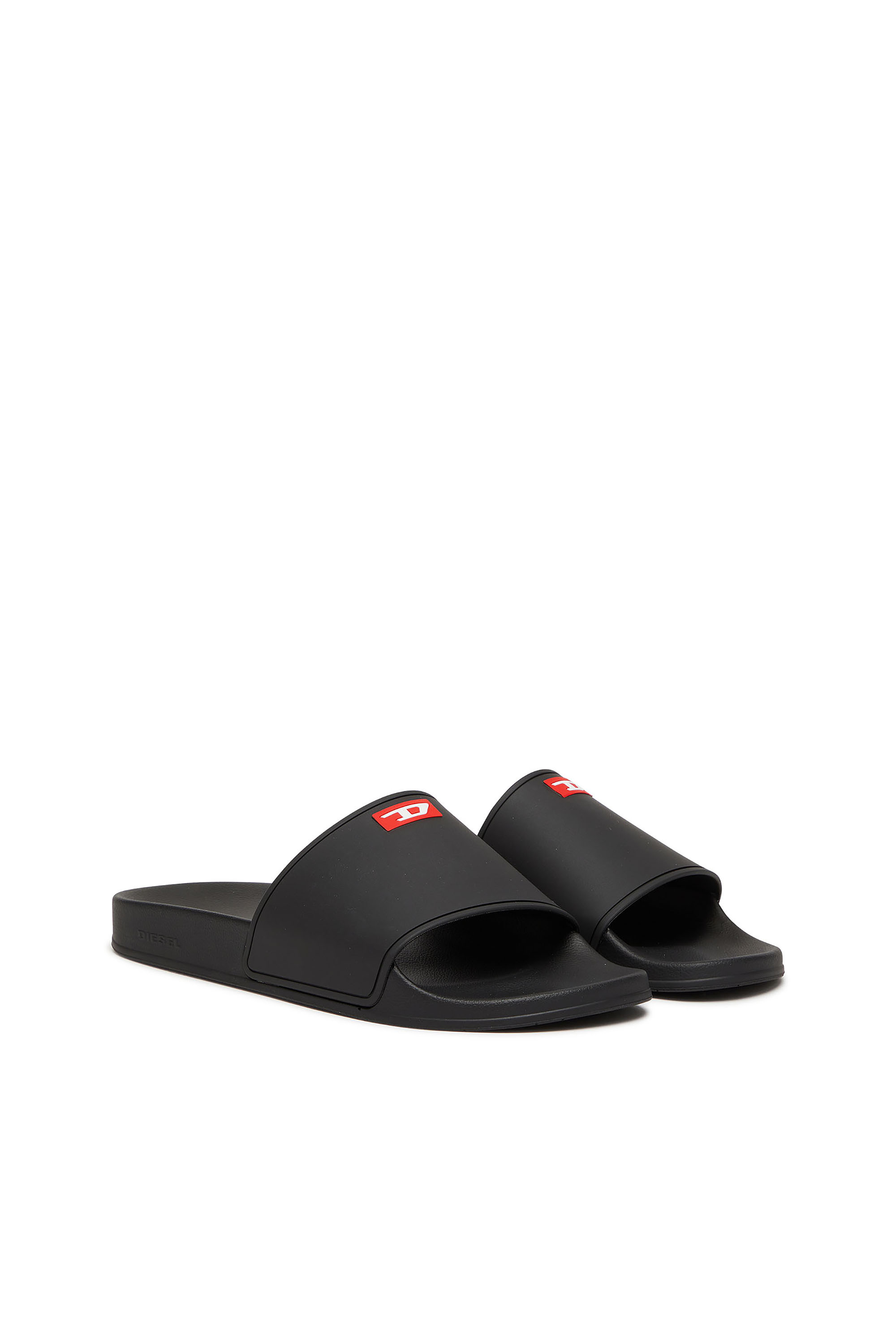 Diesel - SA-SWIM, Male's Sa-Swim-Rubber pool slides with D logo in Black - 2