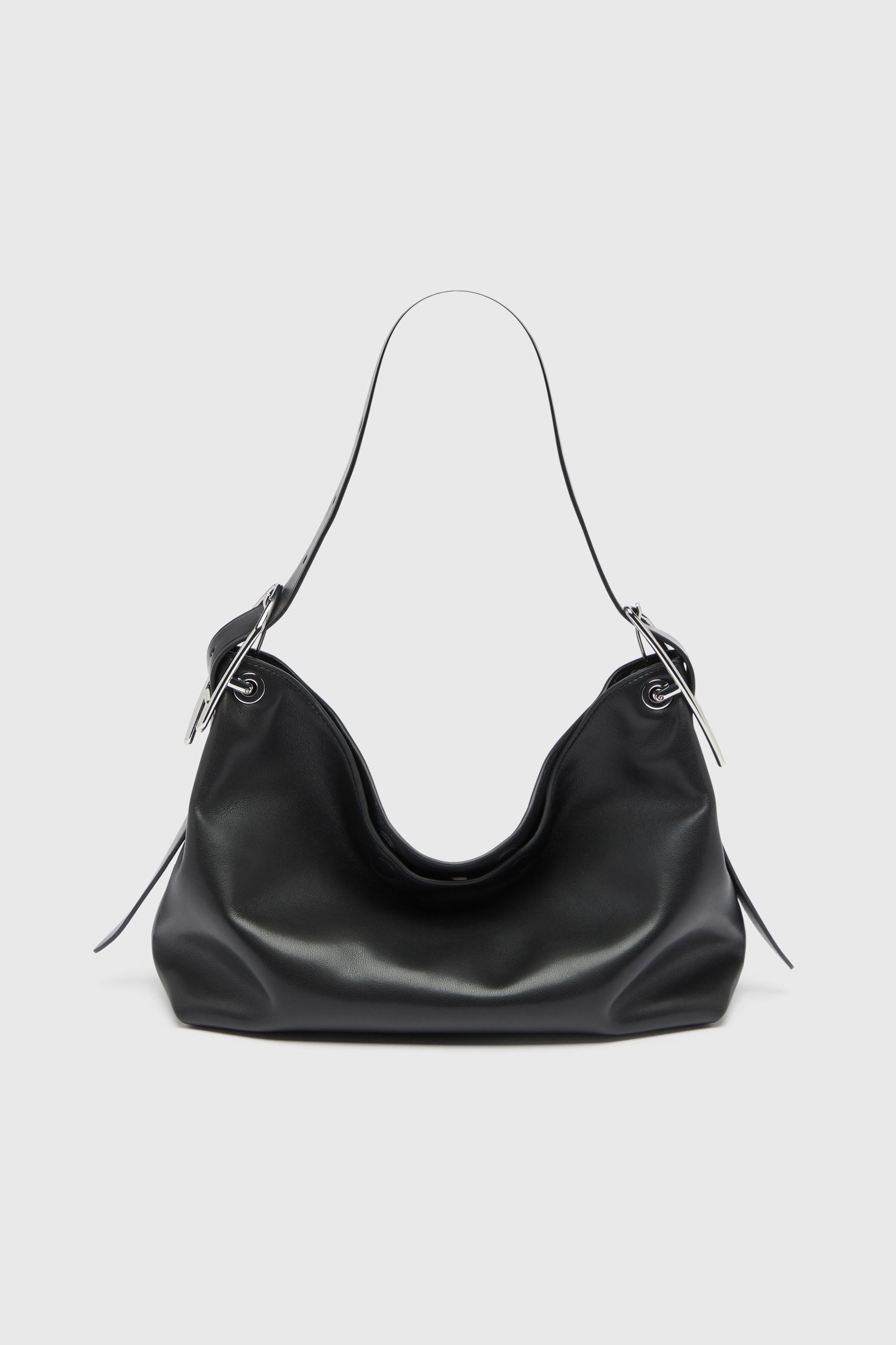 Diesel - D-LINE HOBO S, Woman's D-Line Leather Shoulder Bag in Black - 2