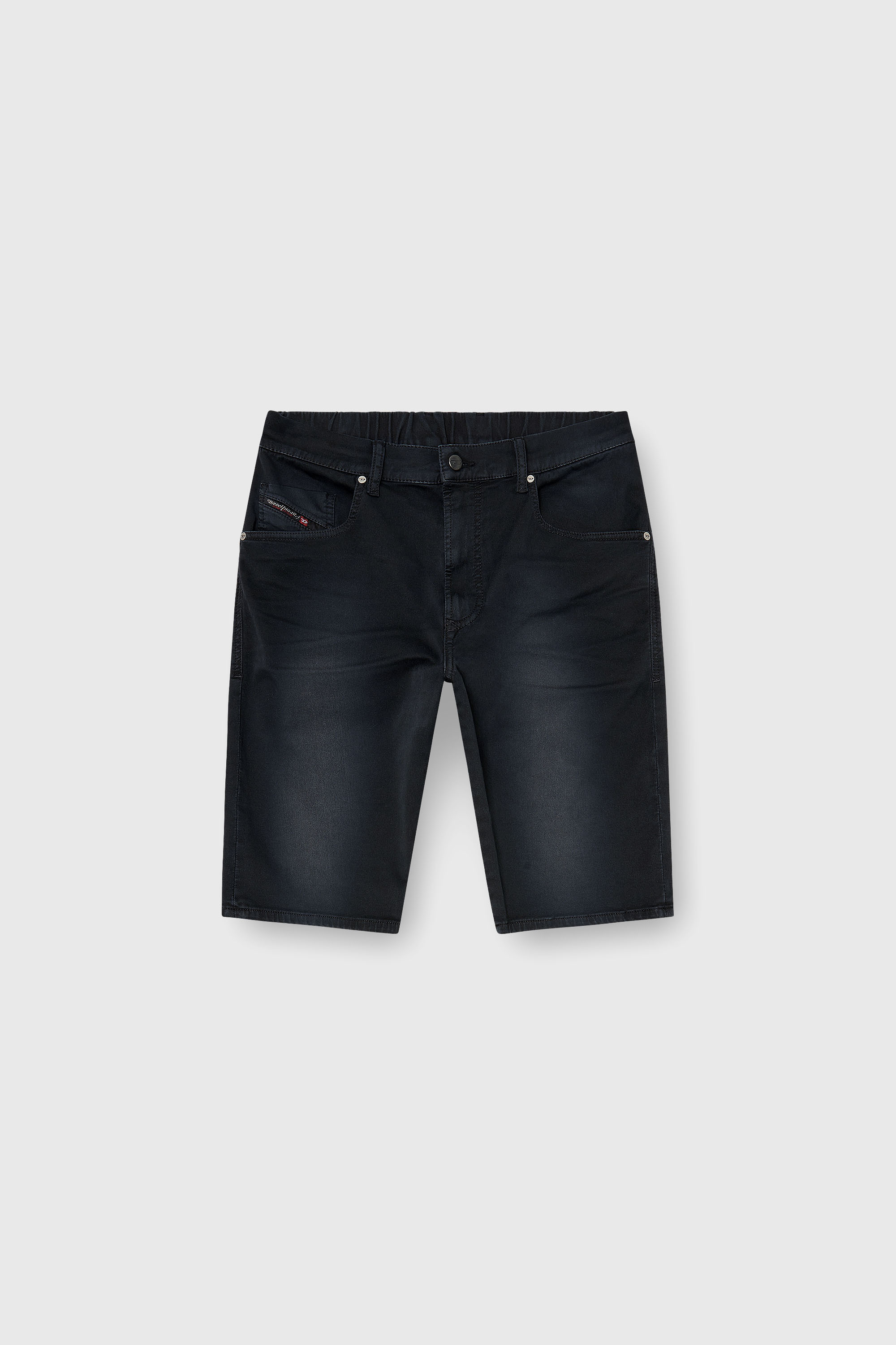 Diesel - 2033 D-KROOLEY-SHORT-BW JOGG, Slim shorts en denim de color Hombre in Negro - 2