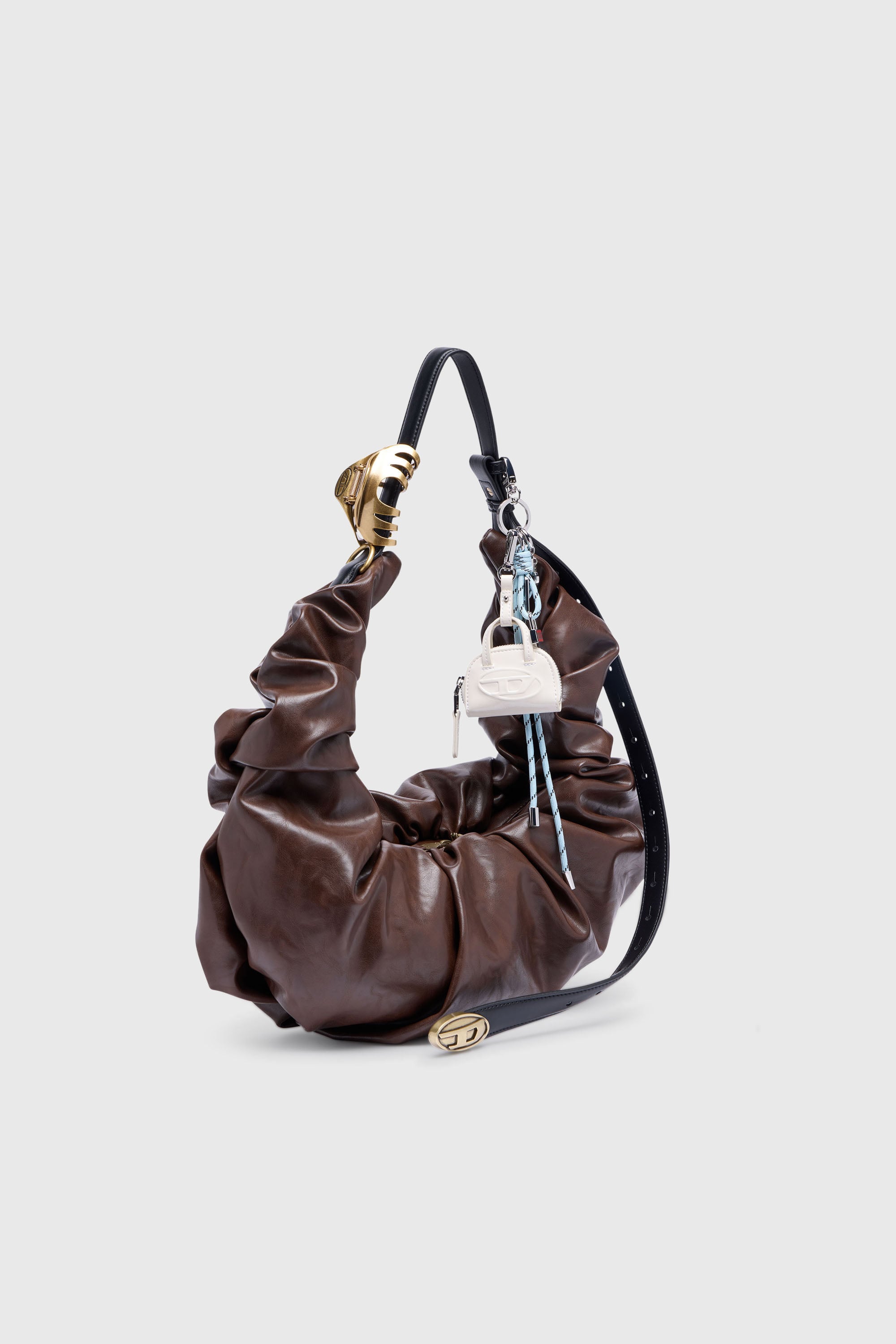 Diesel - GRAB-D HOBO L, Female's Grab-D-Large scrunched hobo bag in Brown - 2
