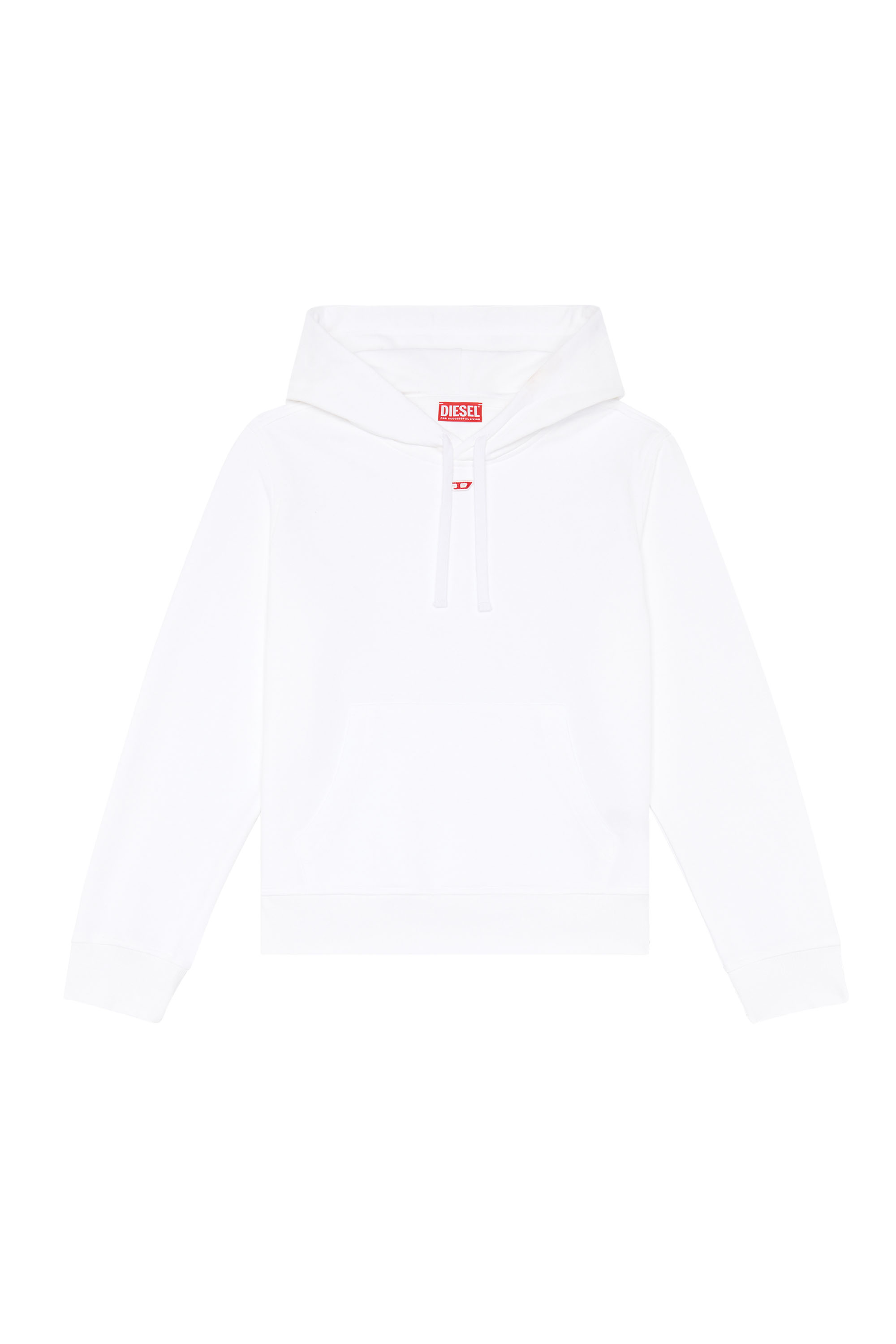 Diesel - S-GINN-HOOD-D, Woman's Hoodie with D logo in White - 2