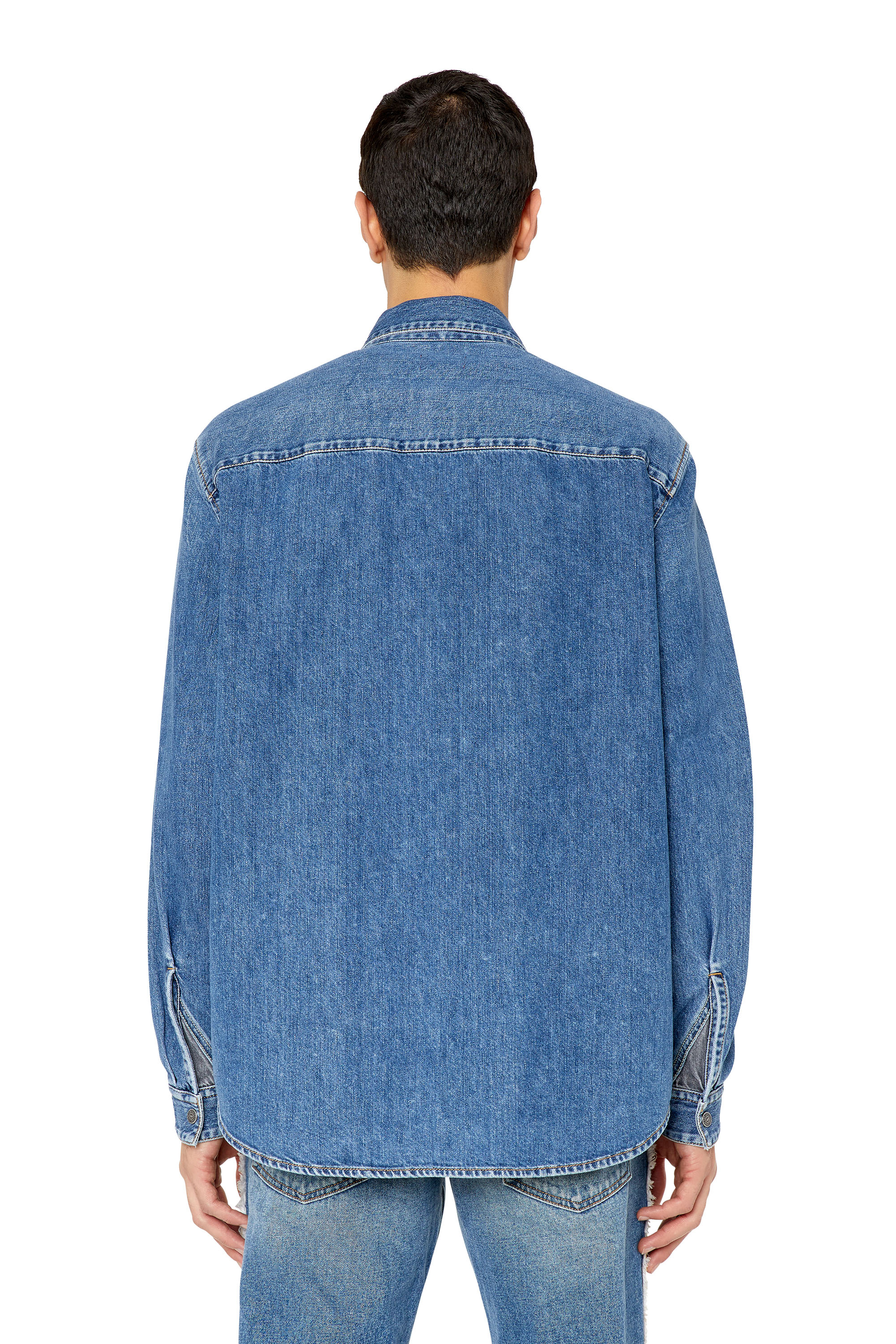 Diesel - D-SIMPLY-RS, Camisa de denim con aplicaciones en contraste Hombre in Azul marino - 5