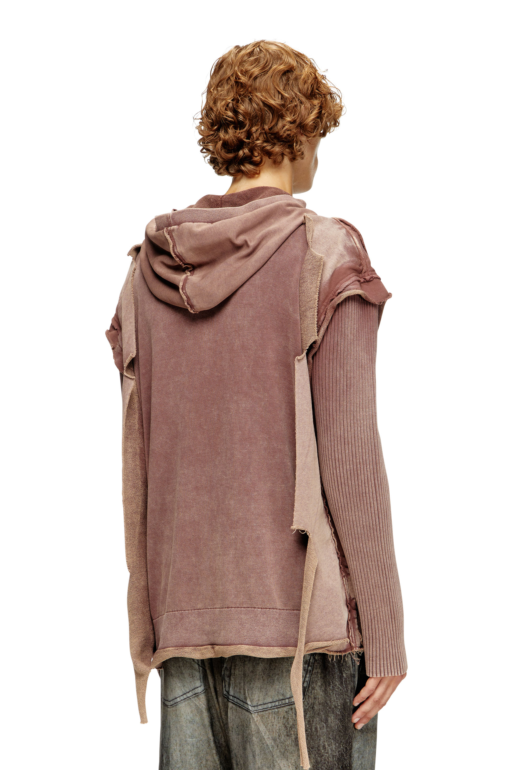 Diesel - K-PELTO, Sweat-shirt à capuche zippé avec effet destroy Homme in Marron - 2
