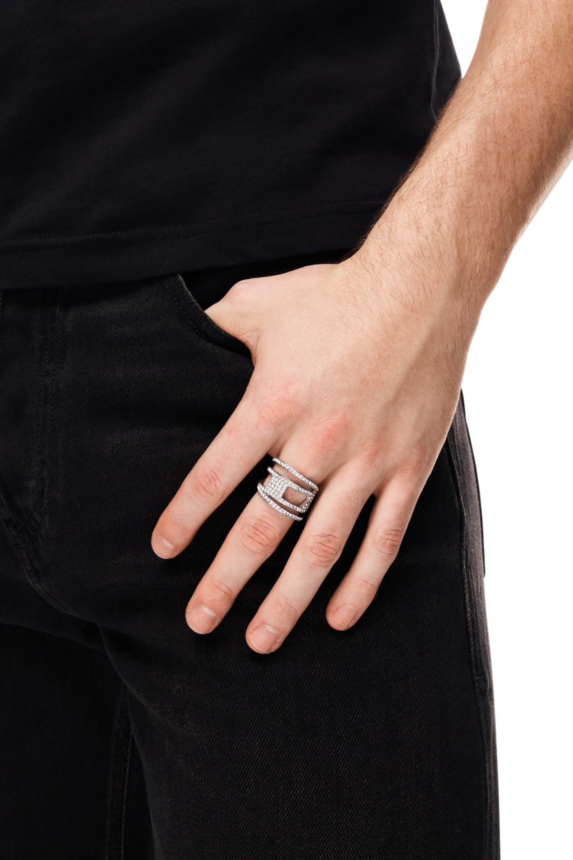 Diesel - DX1705040 JEWELLERY, Anillo D band de acero inoxidable con brillo Unisex in Plateado - 5