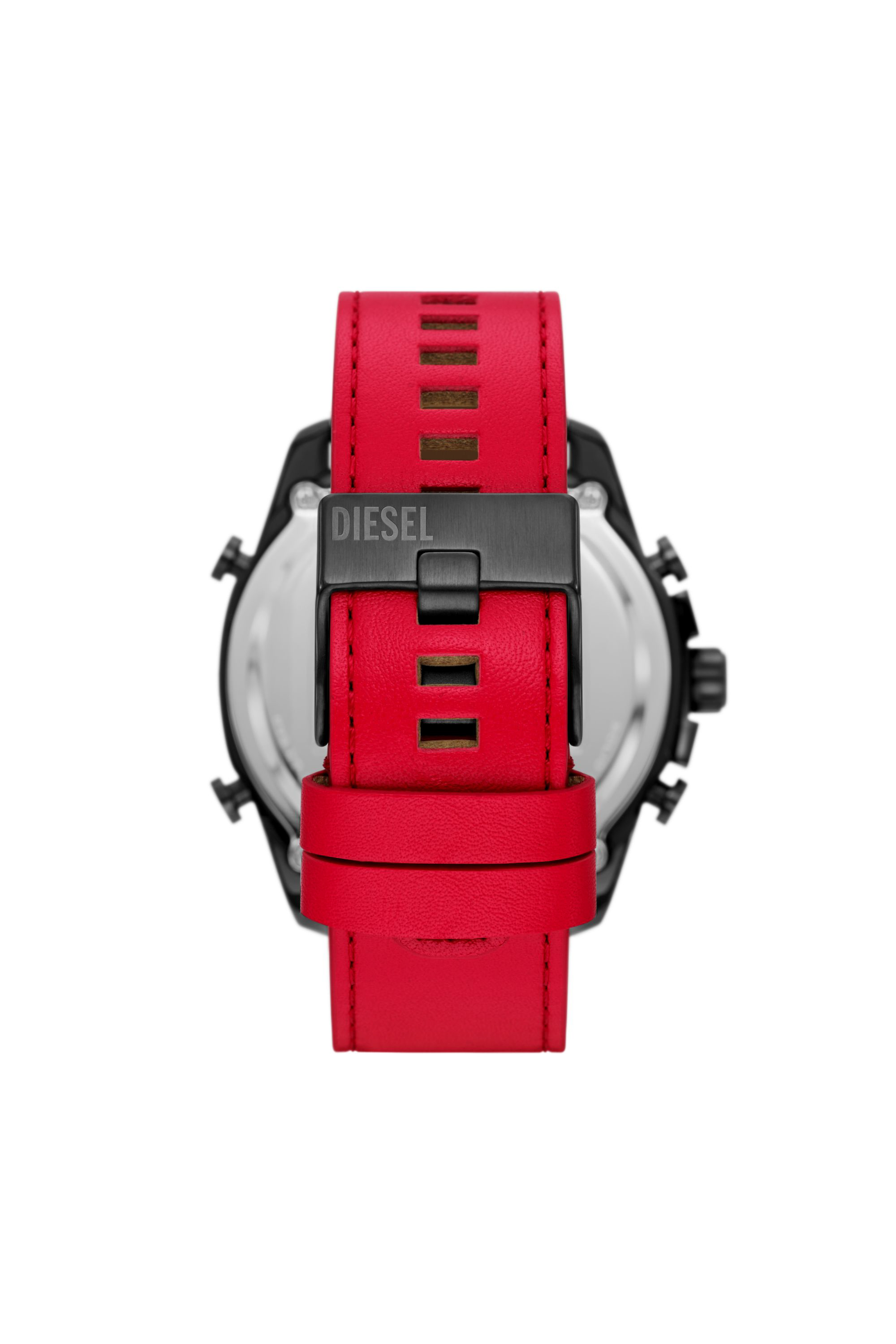 Men's Mega Chief ana-digi red and white leather watch | Red | Diesel