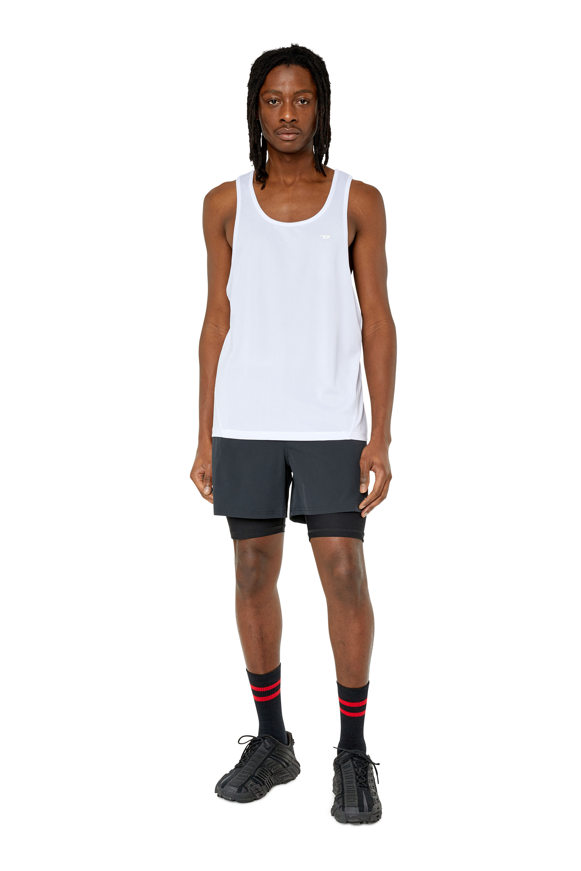 Diesel - AMST-KIERON-WT36, Camiseta con tirantes con logotipo grande Hombre in Blanco - 1