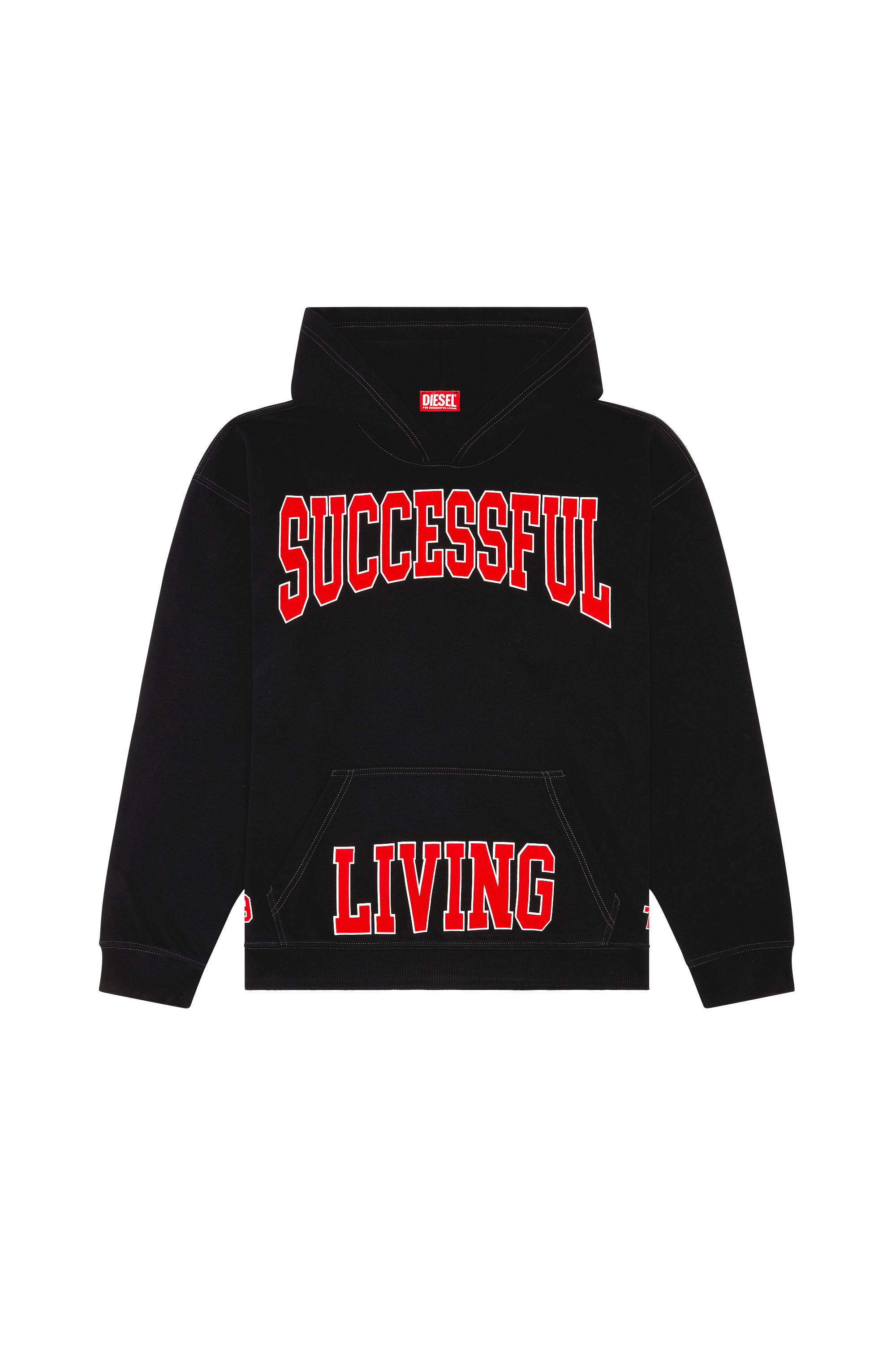 Men's Hoodie with college prints | Black | Diesel