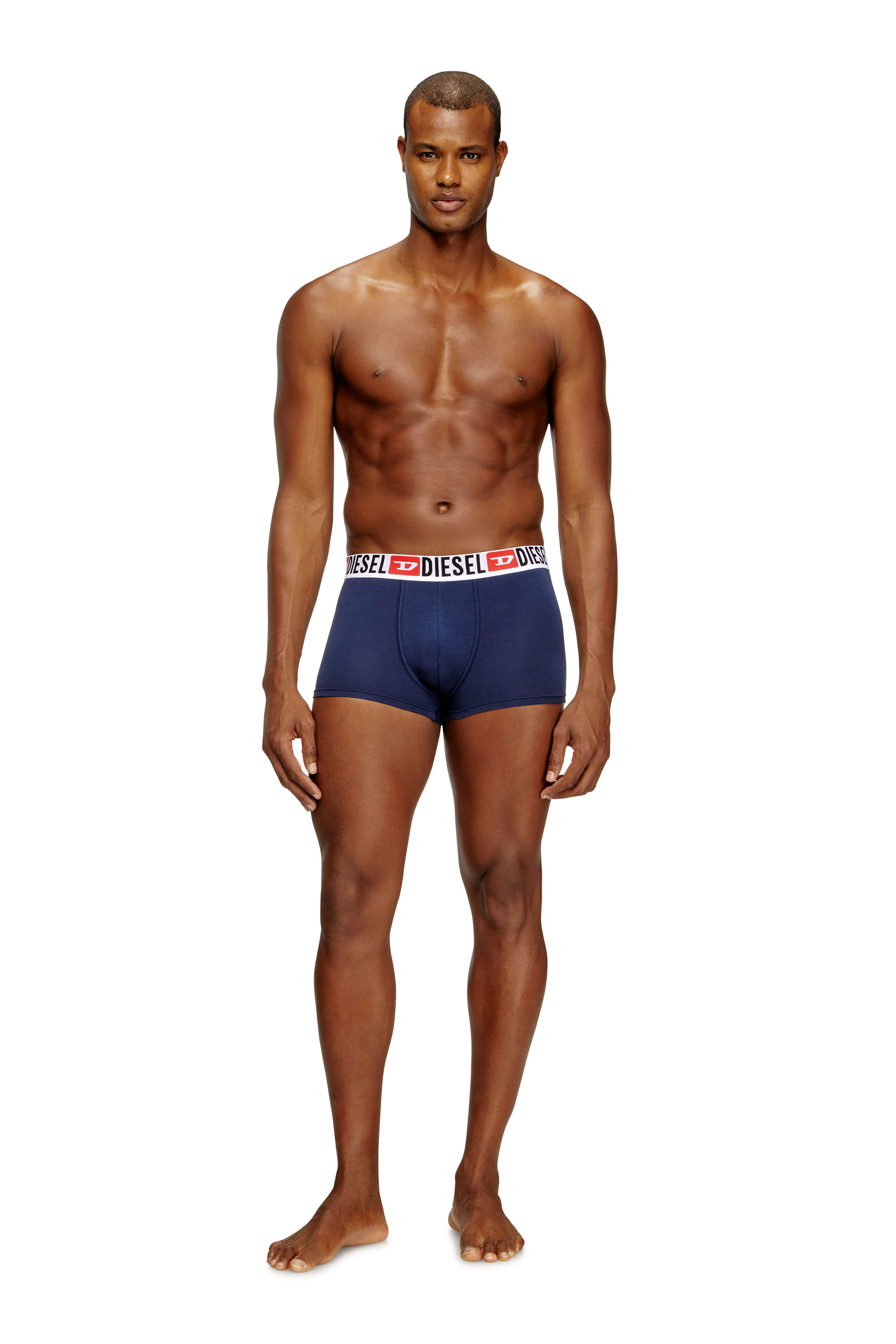 Diesel - UMBX-DAMIENTHREEPACK, Male's Three-pack of all-over logo waist boxers in Blue - 2