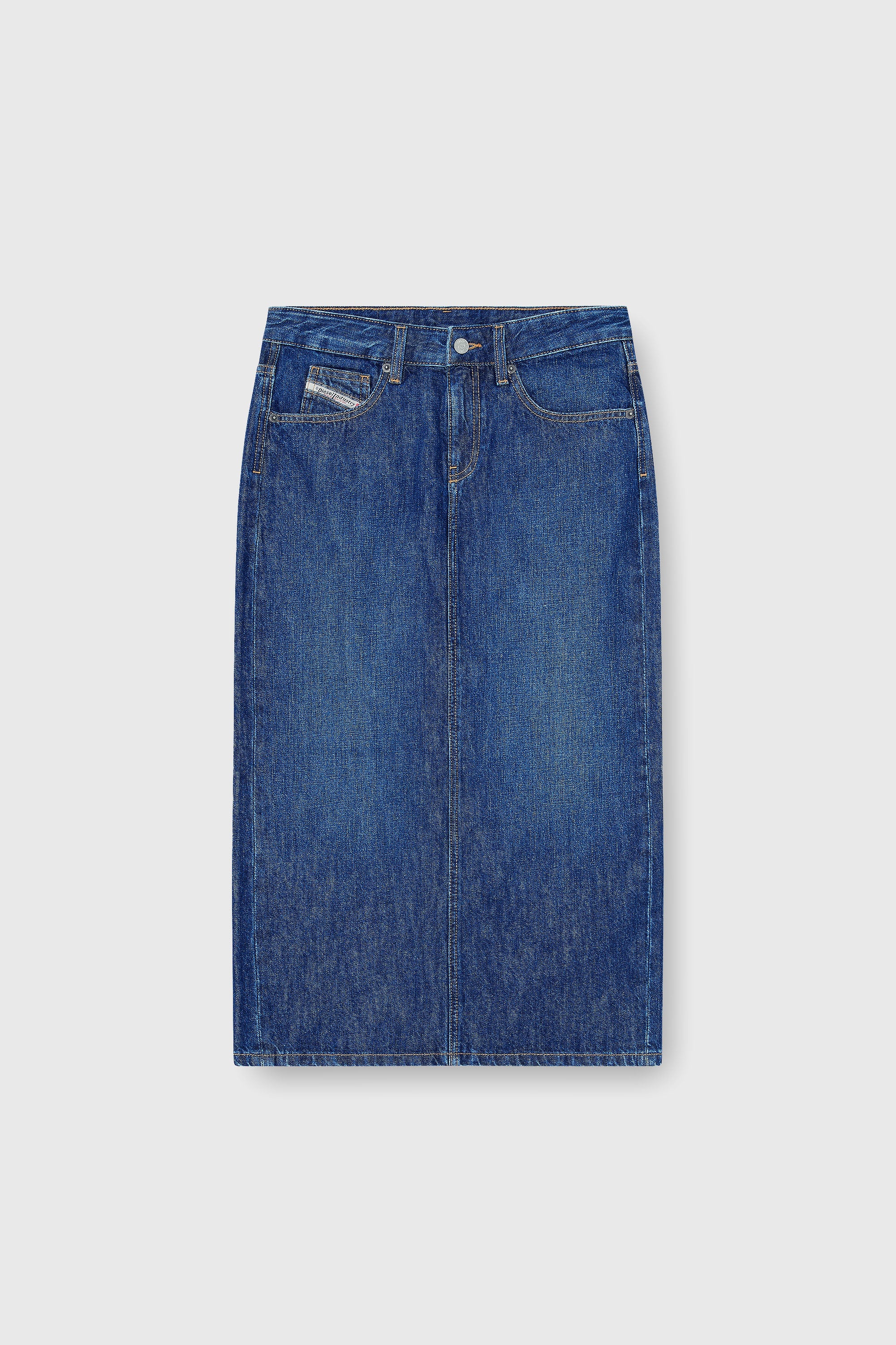 Diesel - DE-SKYE-D, Female's Denim midi skirt in Medium Blue - 2
