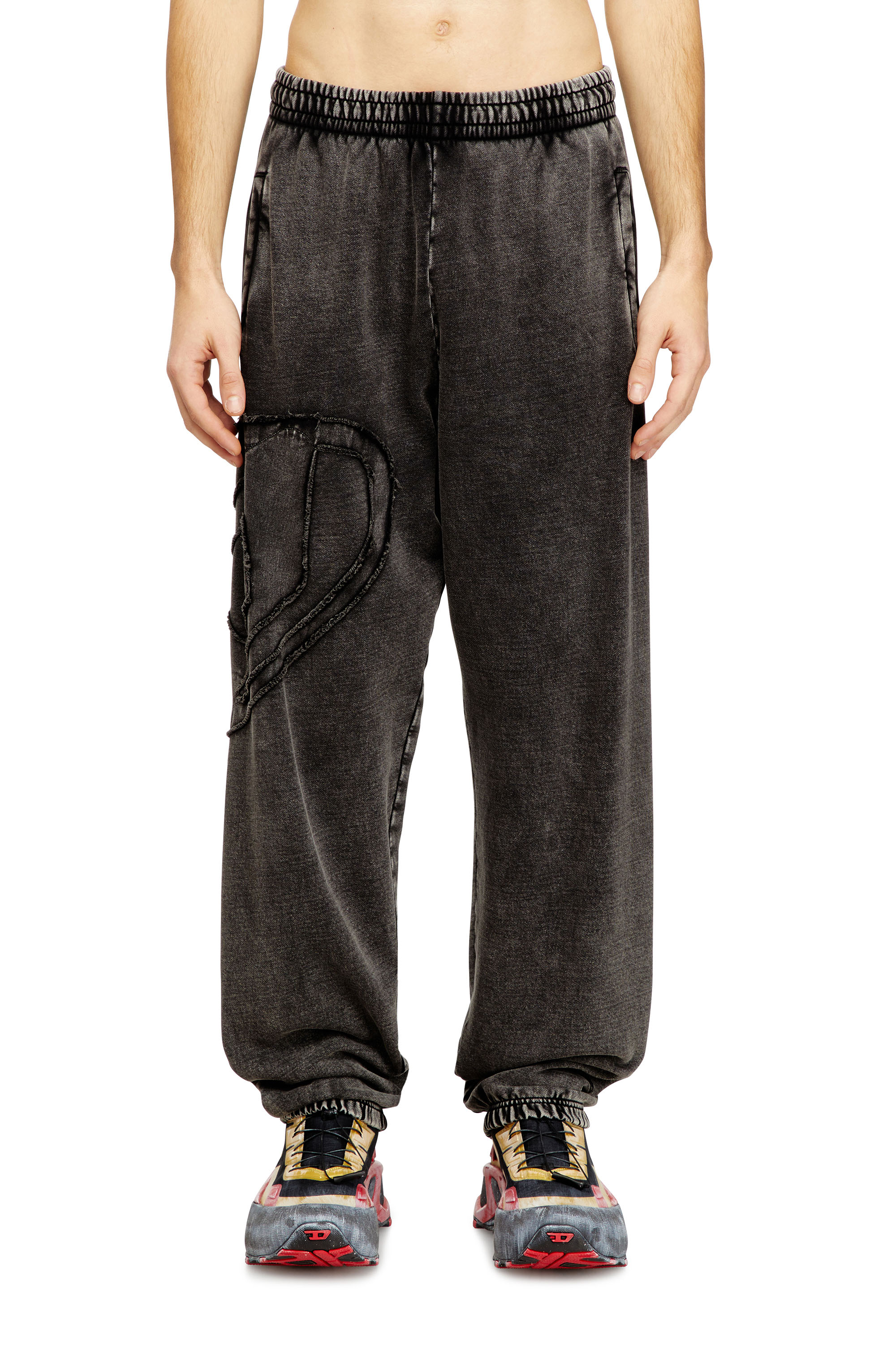 Diesel - P-MARKY-DEN, Male's Organic cotton sweatpants with Oval D patch in null - 1