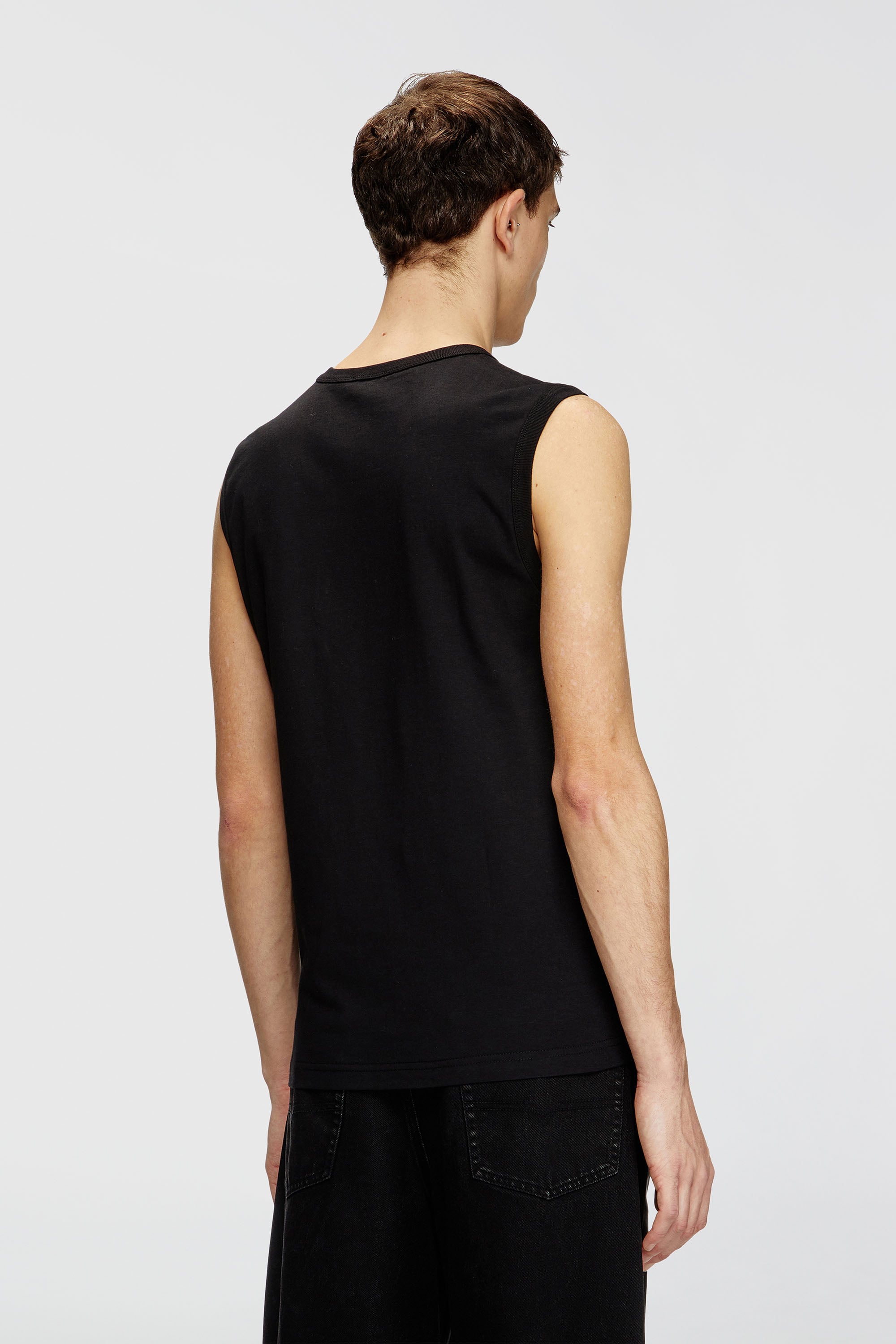 Men's Tank top with metallic Oval D | Black | Diesel US