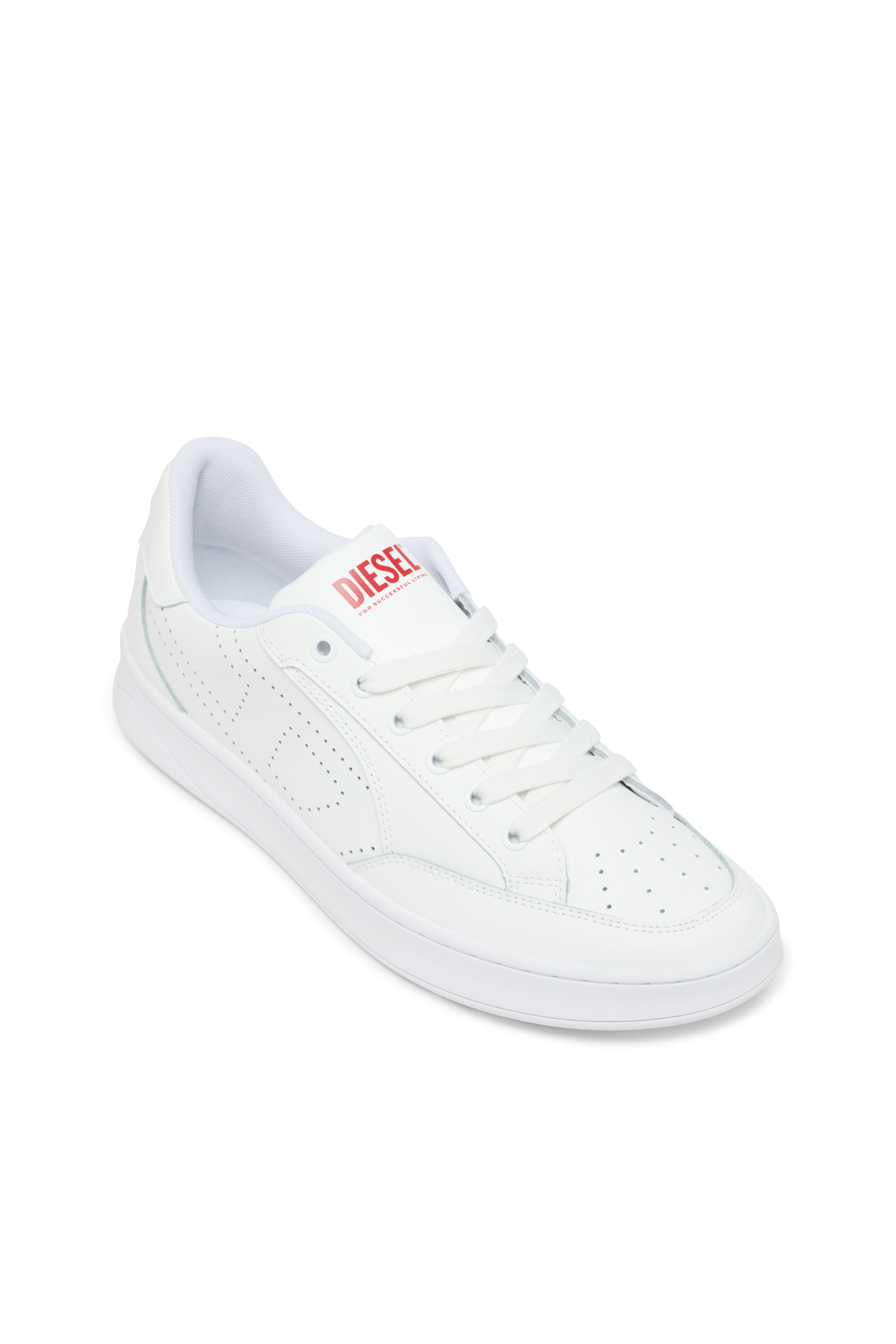 DIESEL / S-DAKOTA LOW/ローカットスニーカー/27cm/ホワイト/Y03595P0476 Men's S-Dakota-Leather sneakers with perforated logo | White | Diesel