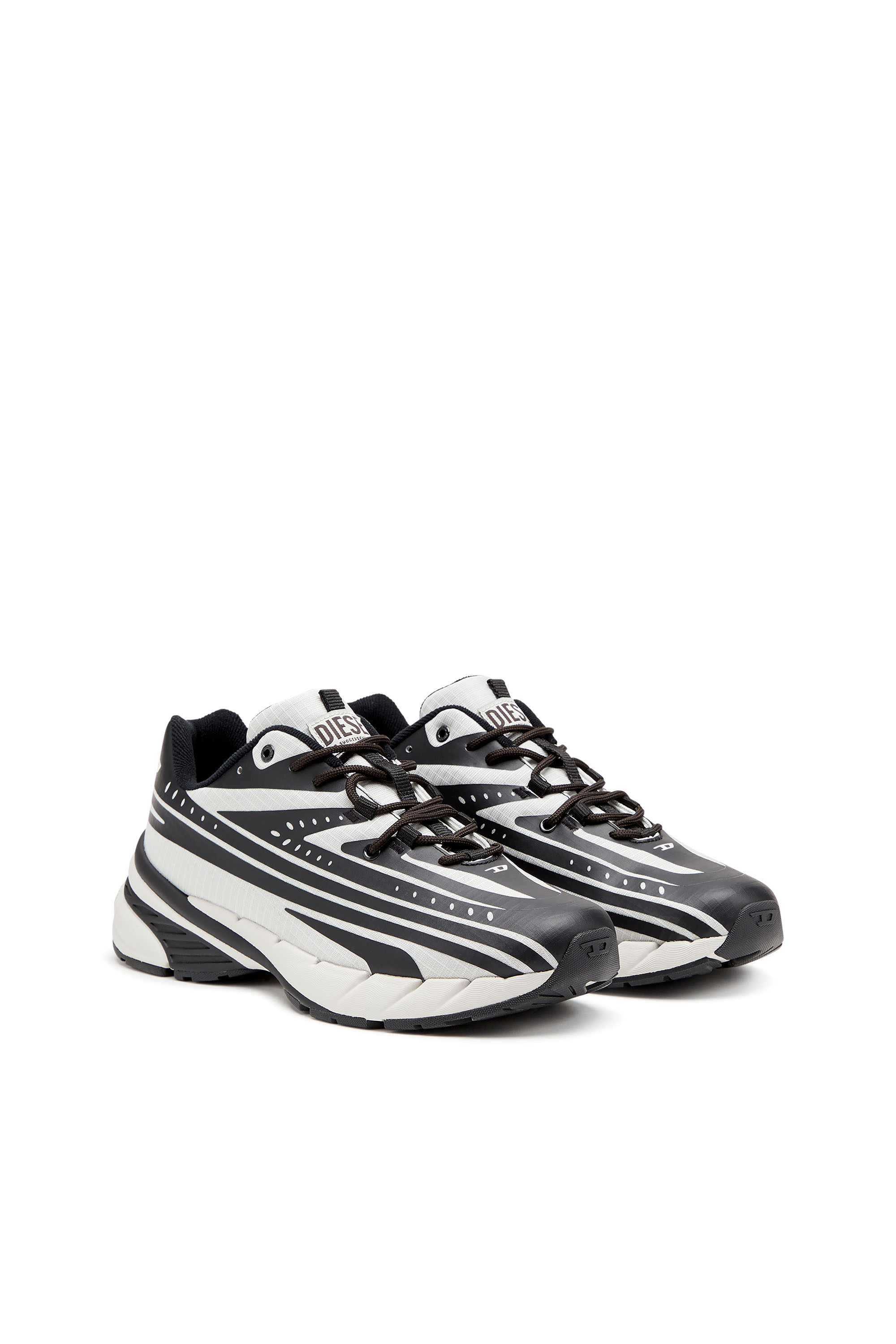 Diesel - D-AIRSPEED LOW, D-Airspeed Low-Sneakers rayées en ripstop enduit Homme in Polychrome - 3