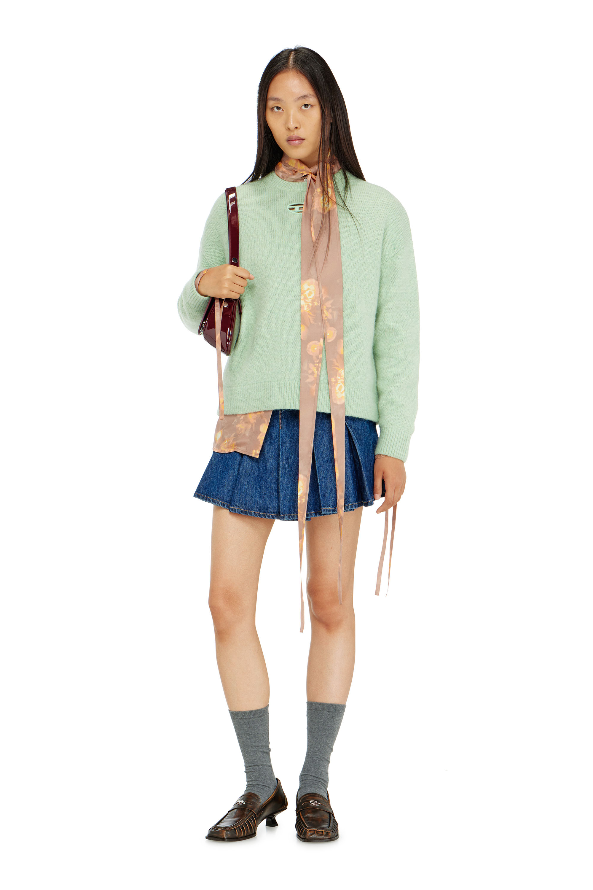 Diesel - M-AREETA, Pull en laine et m&eacute;lange d'alpaga Femme in Vert - 1